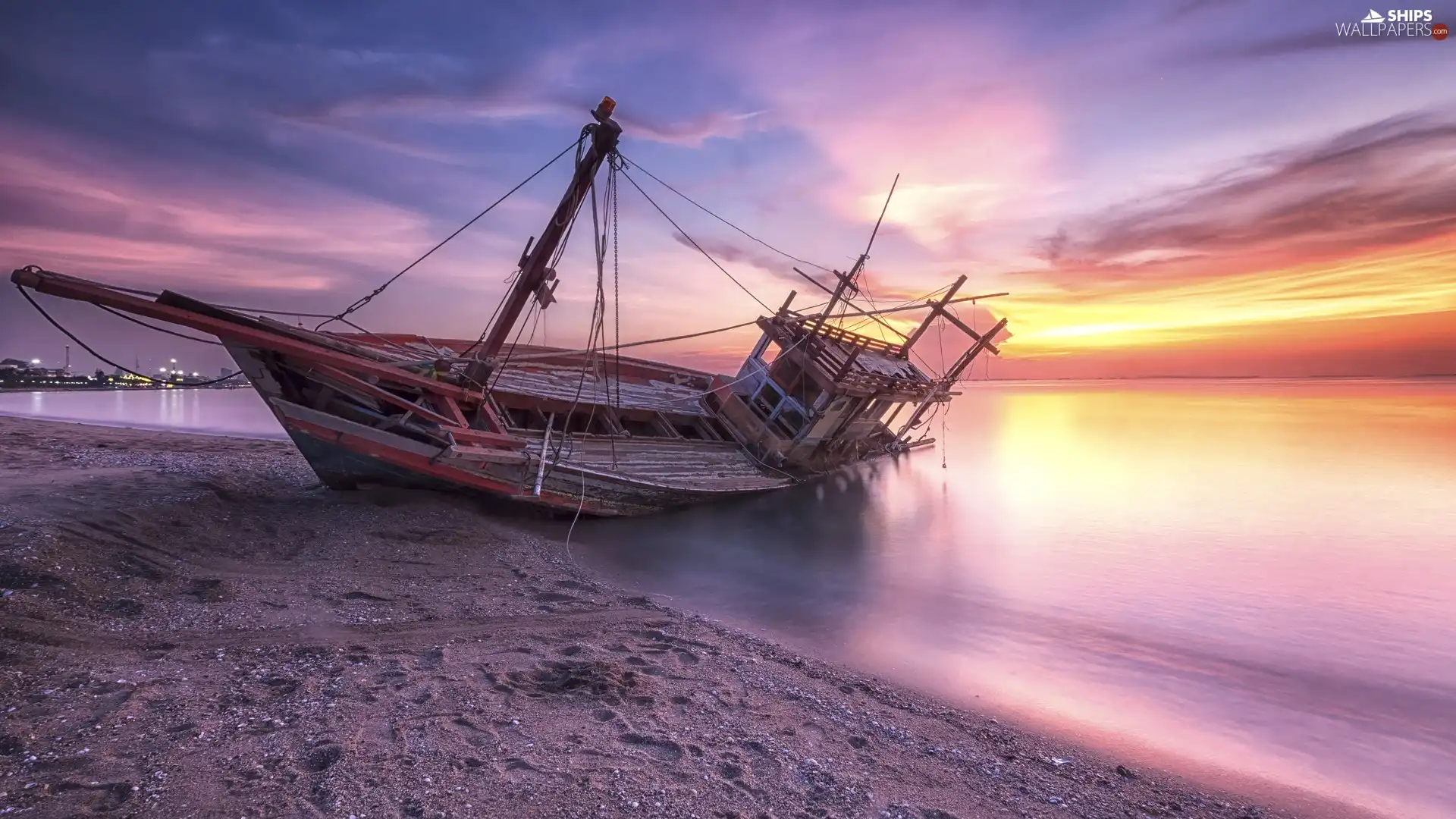 Sand, Great Sunsets, Boat, wreck, sea, Beaches
