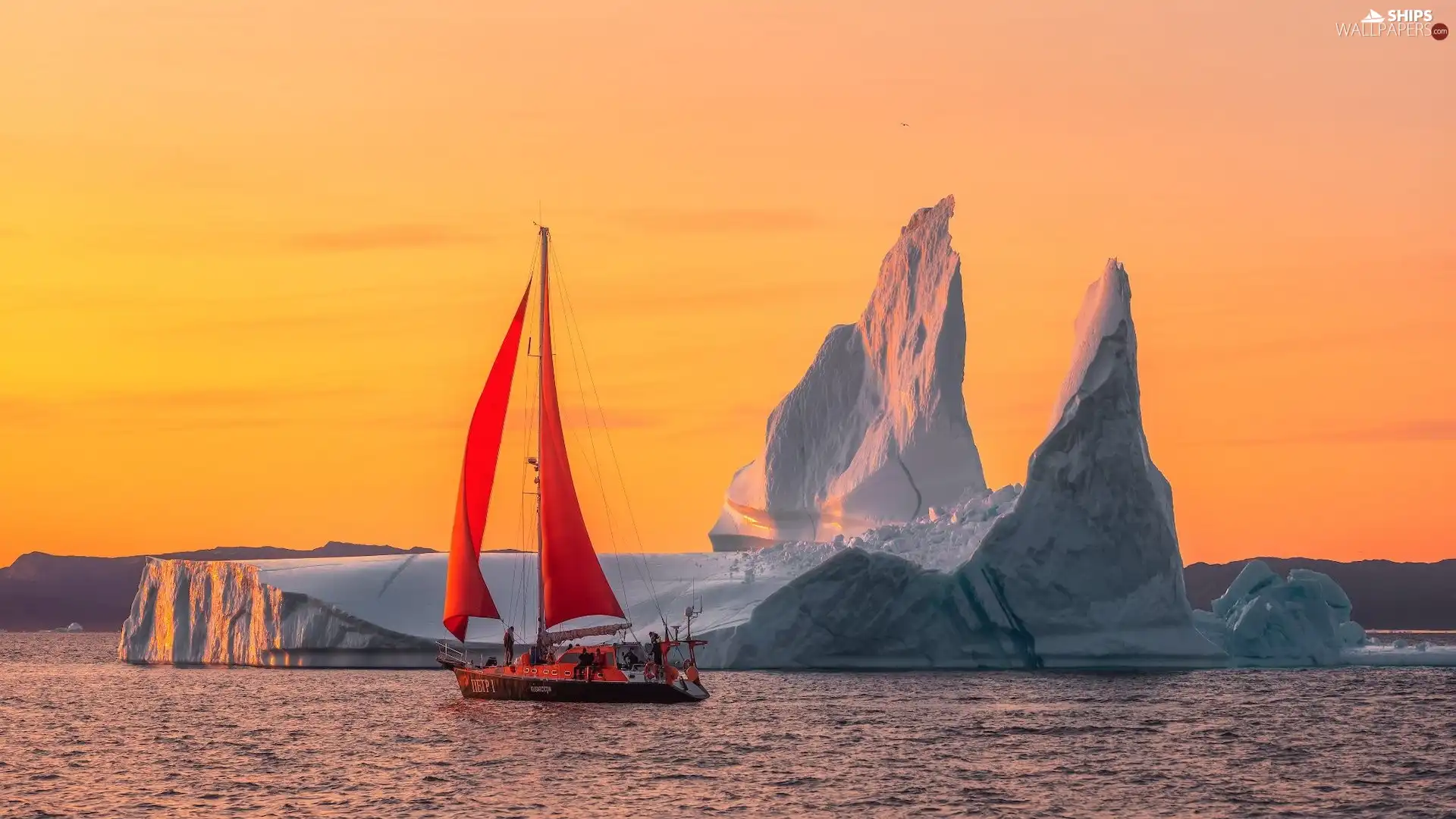 sailing vessel, Greenland, Iceberg