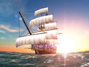 Great Sunsets, sea, sailing vessel