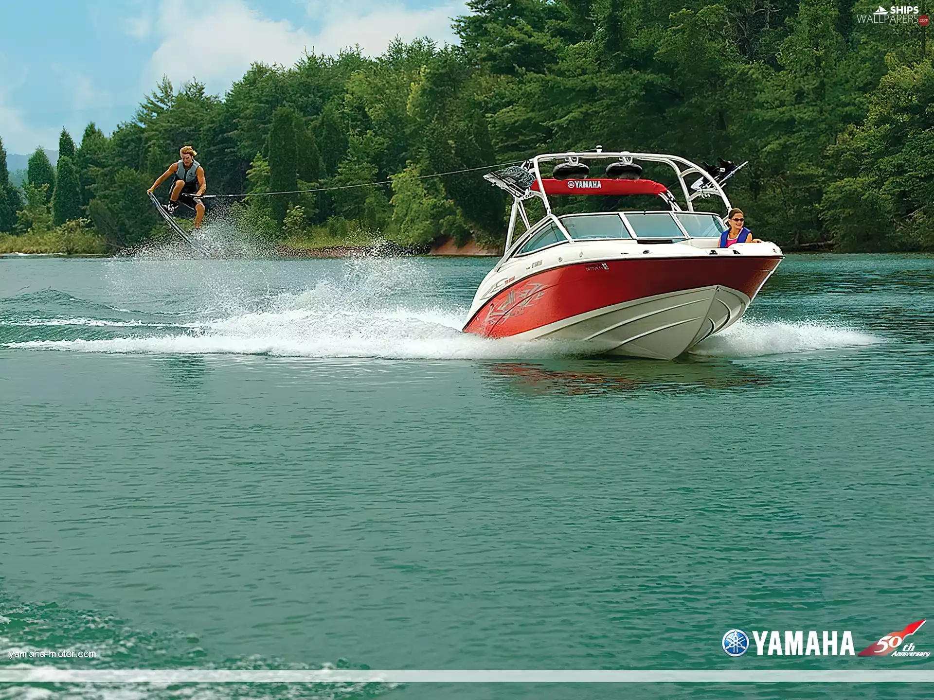 Motor boat, water acrobatics