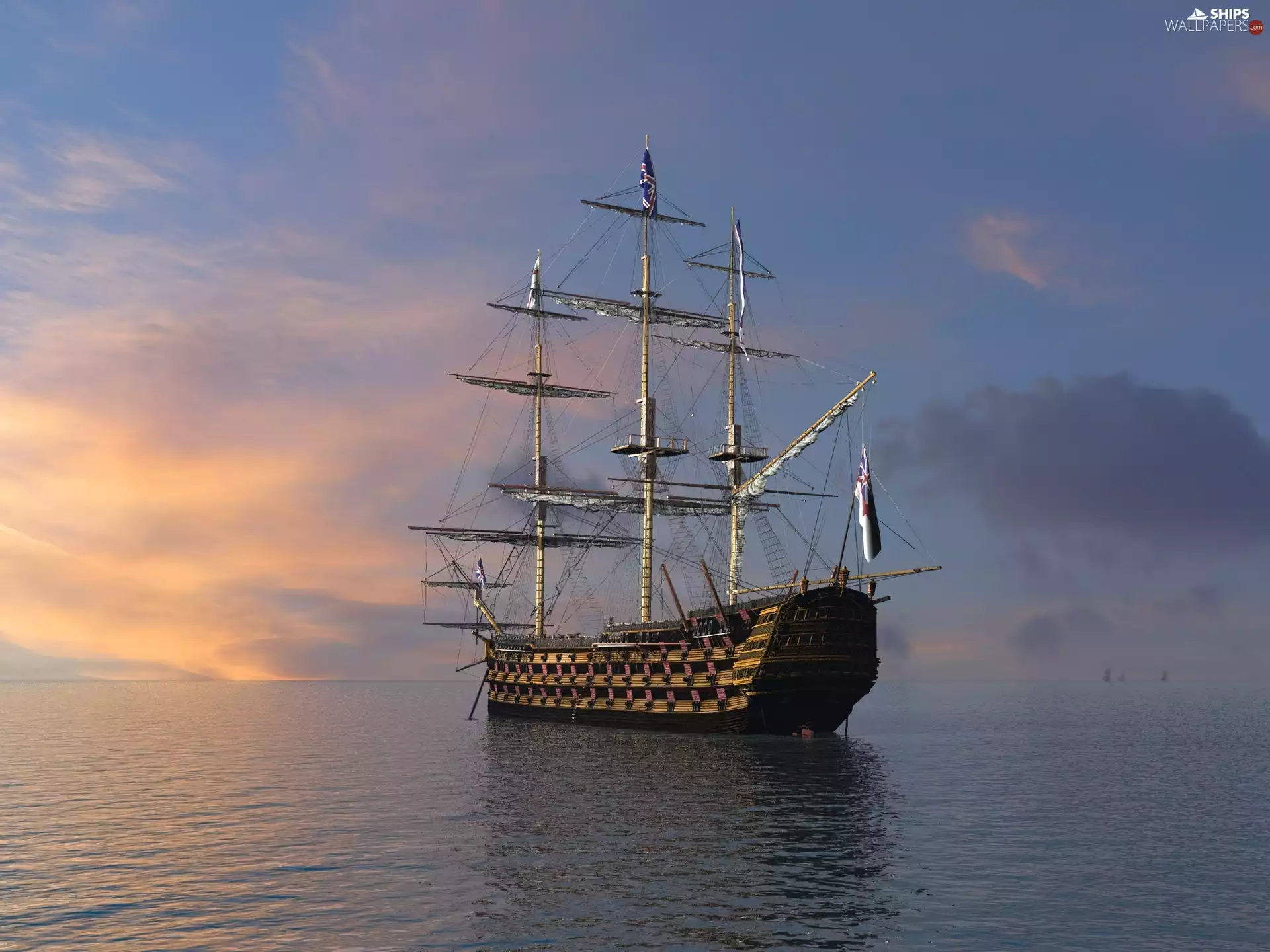 Fog, sailing vessel, anchor