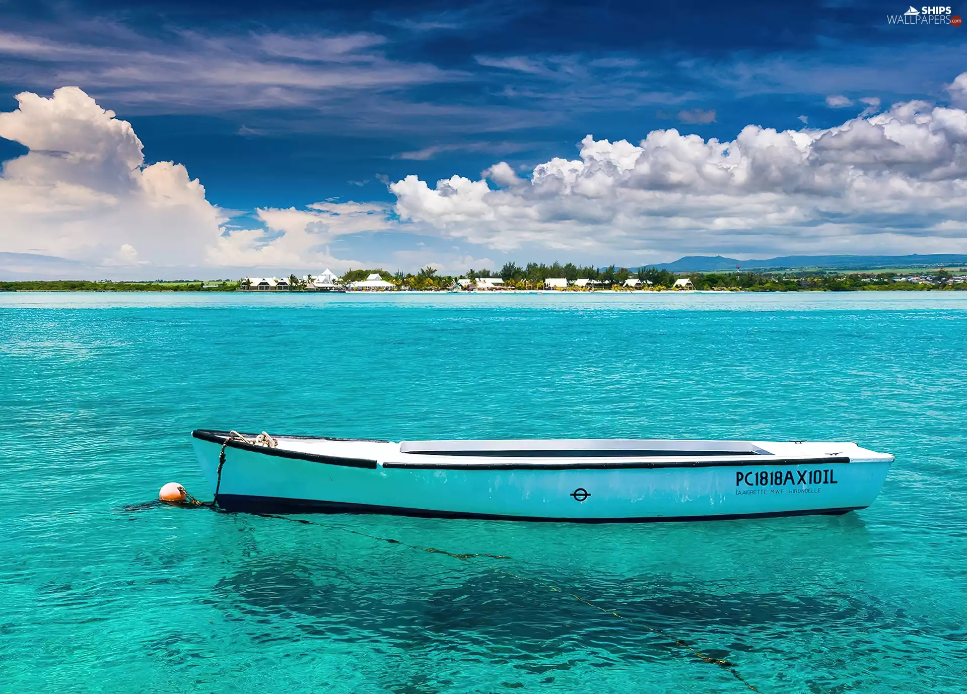 Boat, sea, clouds