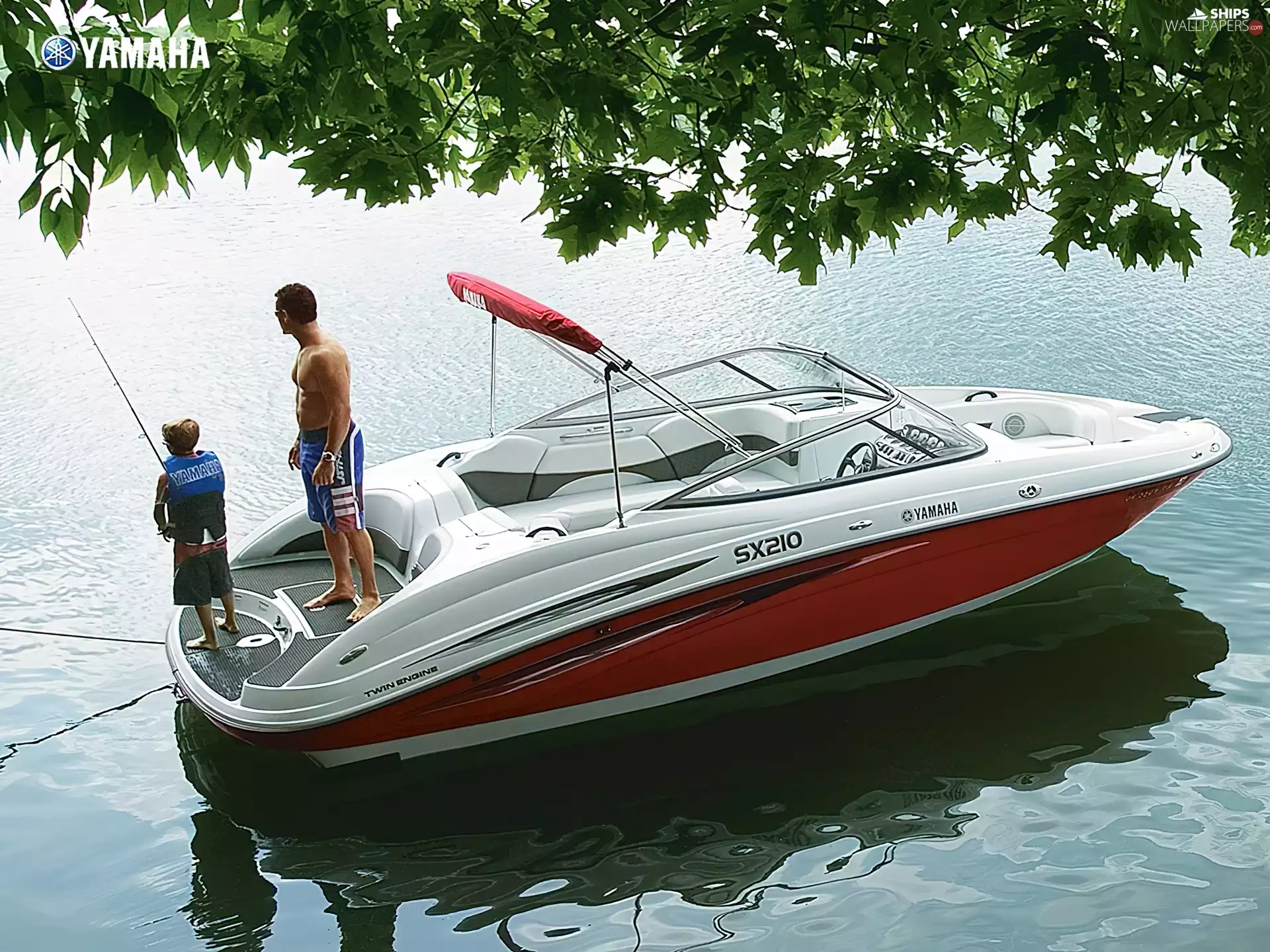 Fischers on motor boat