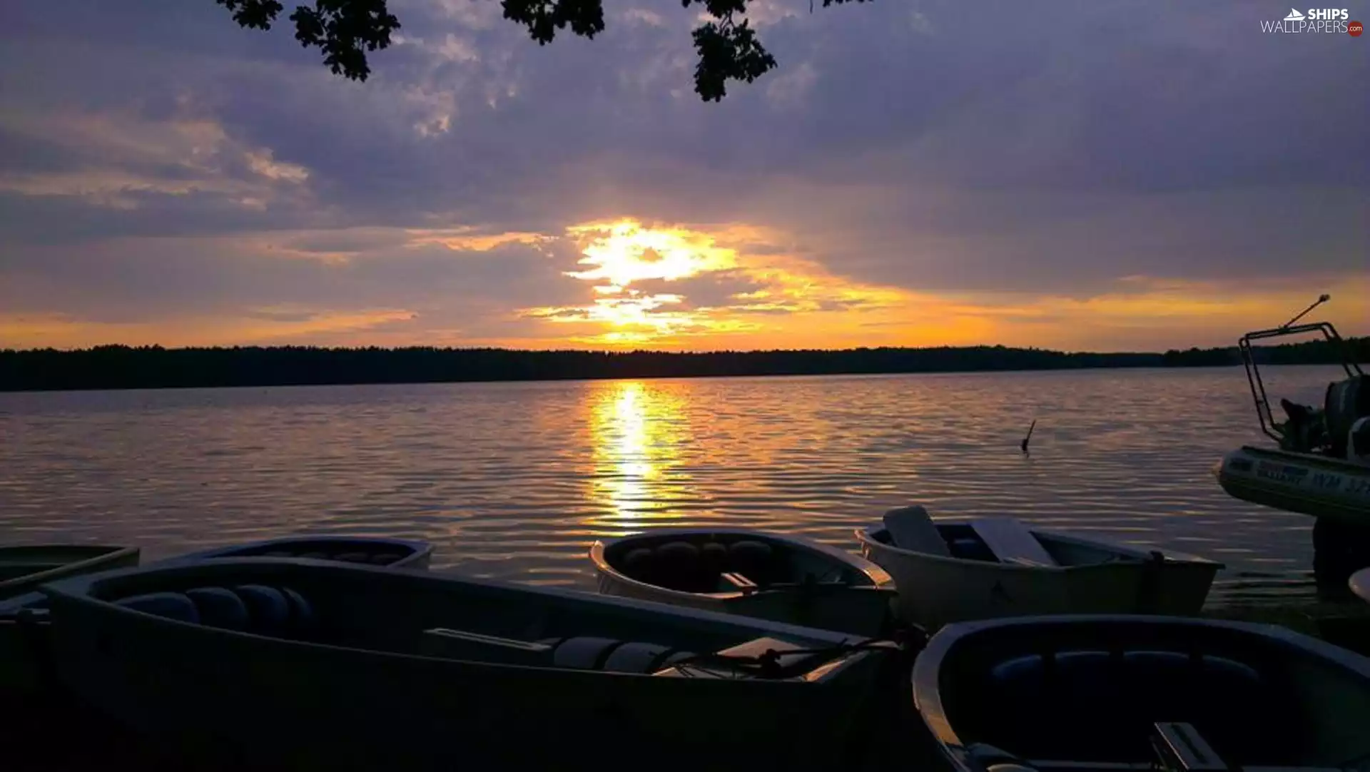 Great Sunsets, lake, boats
