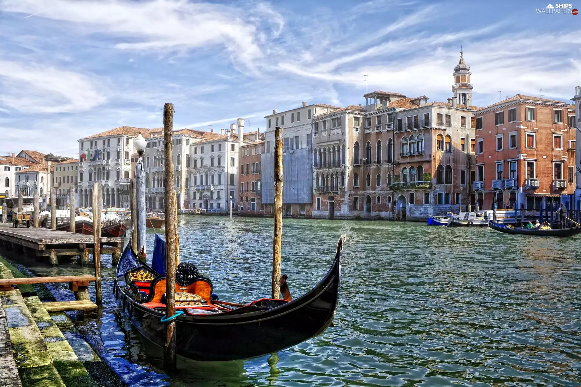 gondola, Houses, Venice, canal
