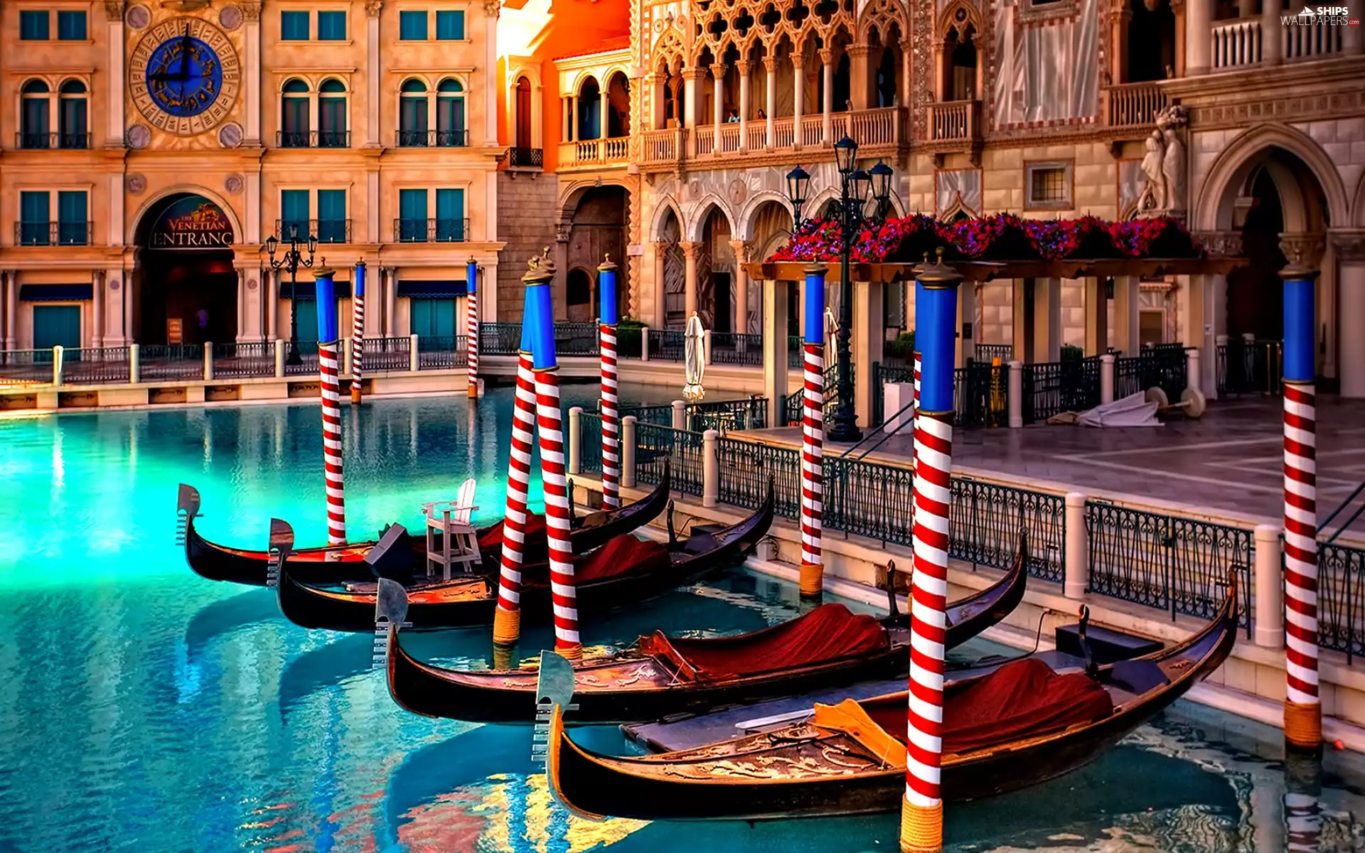 Gondolas, Venice, Italy, canal