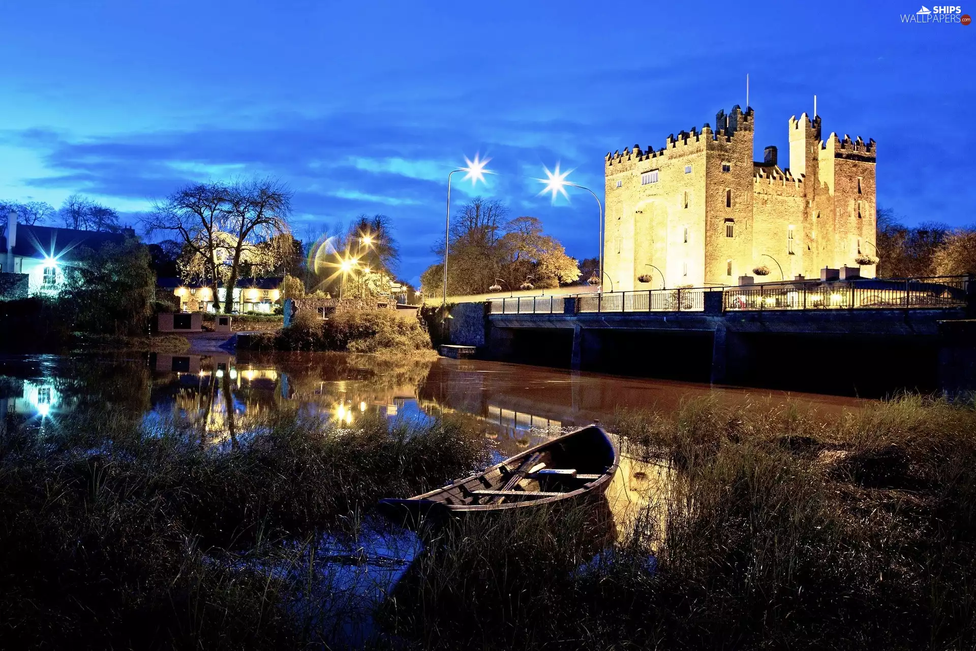 Boat, Shannon River, Clare County, Ireland, Bunratty Castle