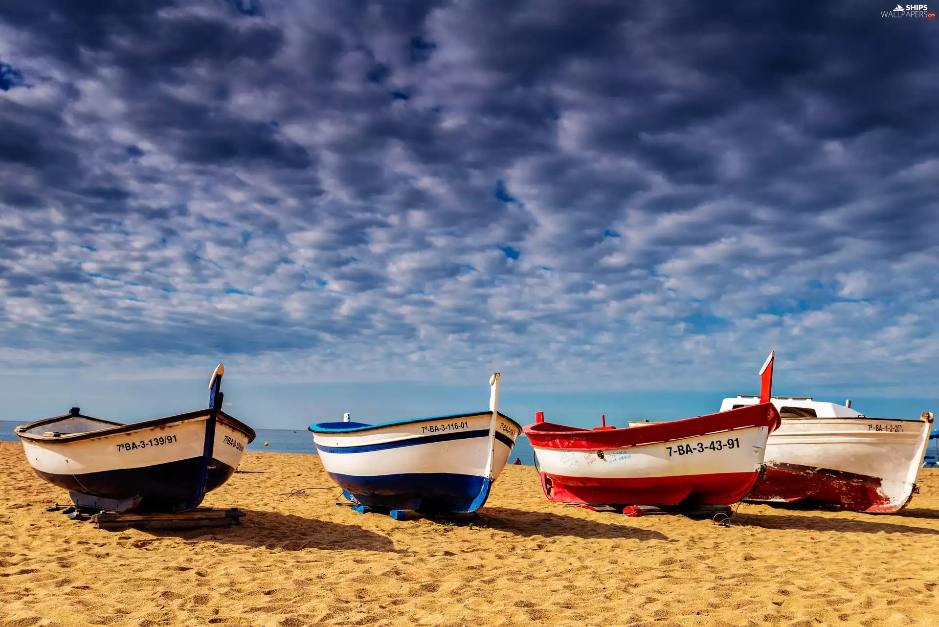 clouds, Beaches, boats