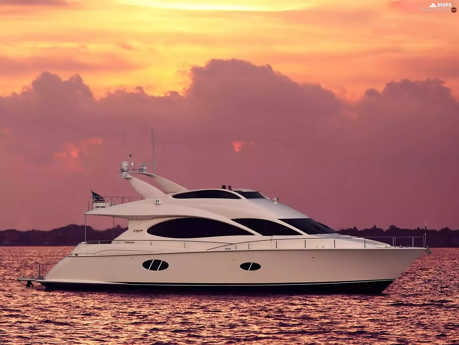 clouds, Yacht, River