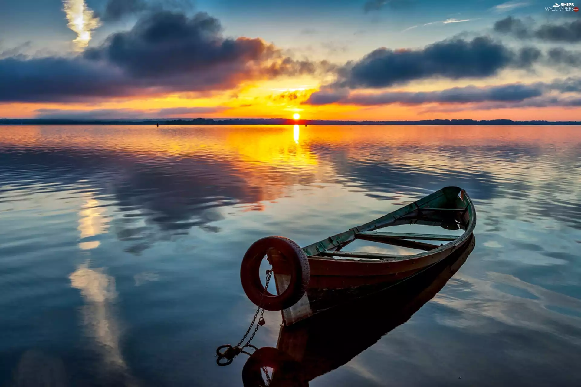 west, Boat, Sky, clouds, sun, sea