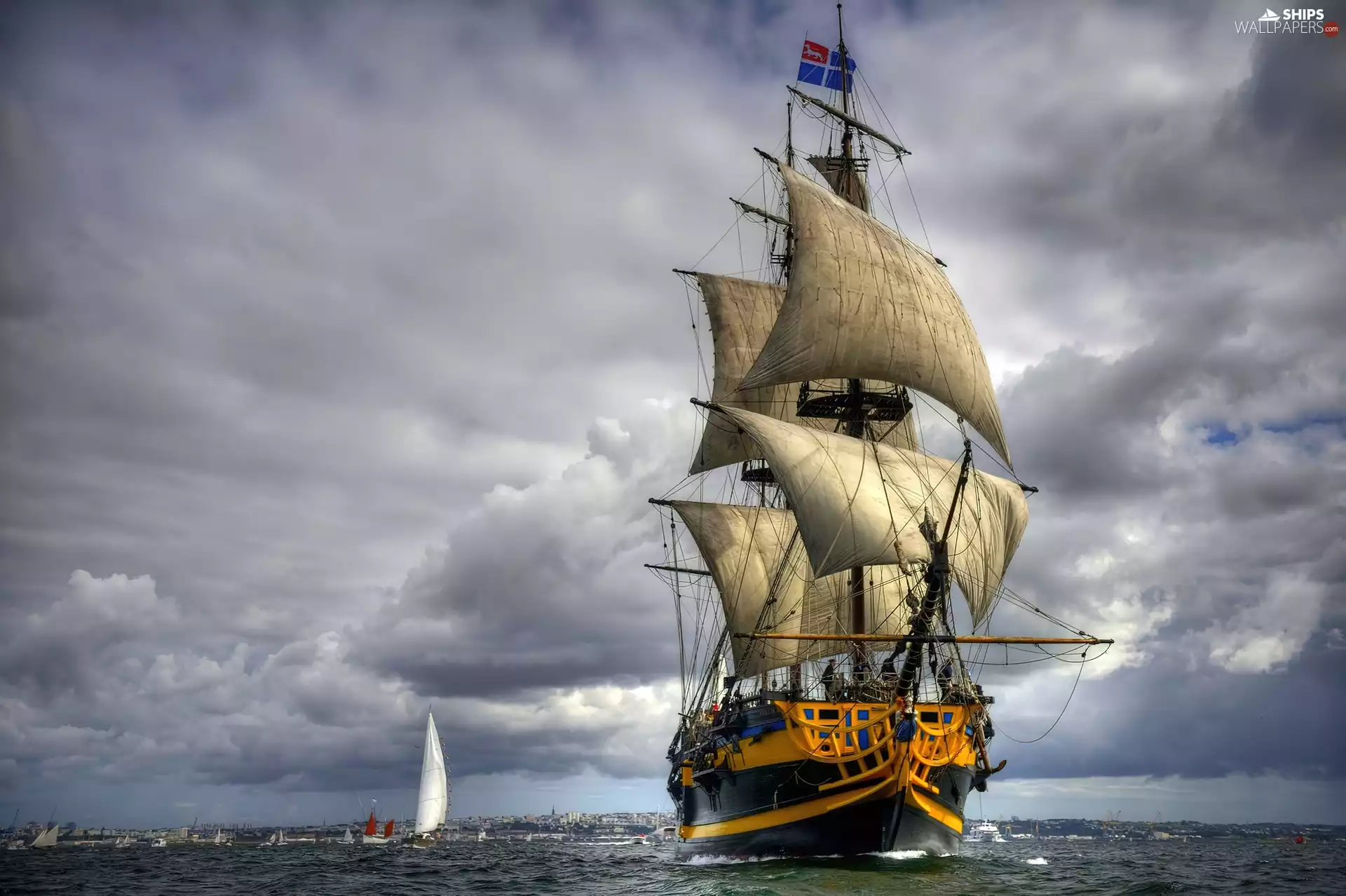 Sky, sailing vessel, Clouds