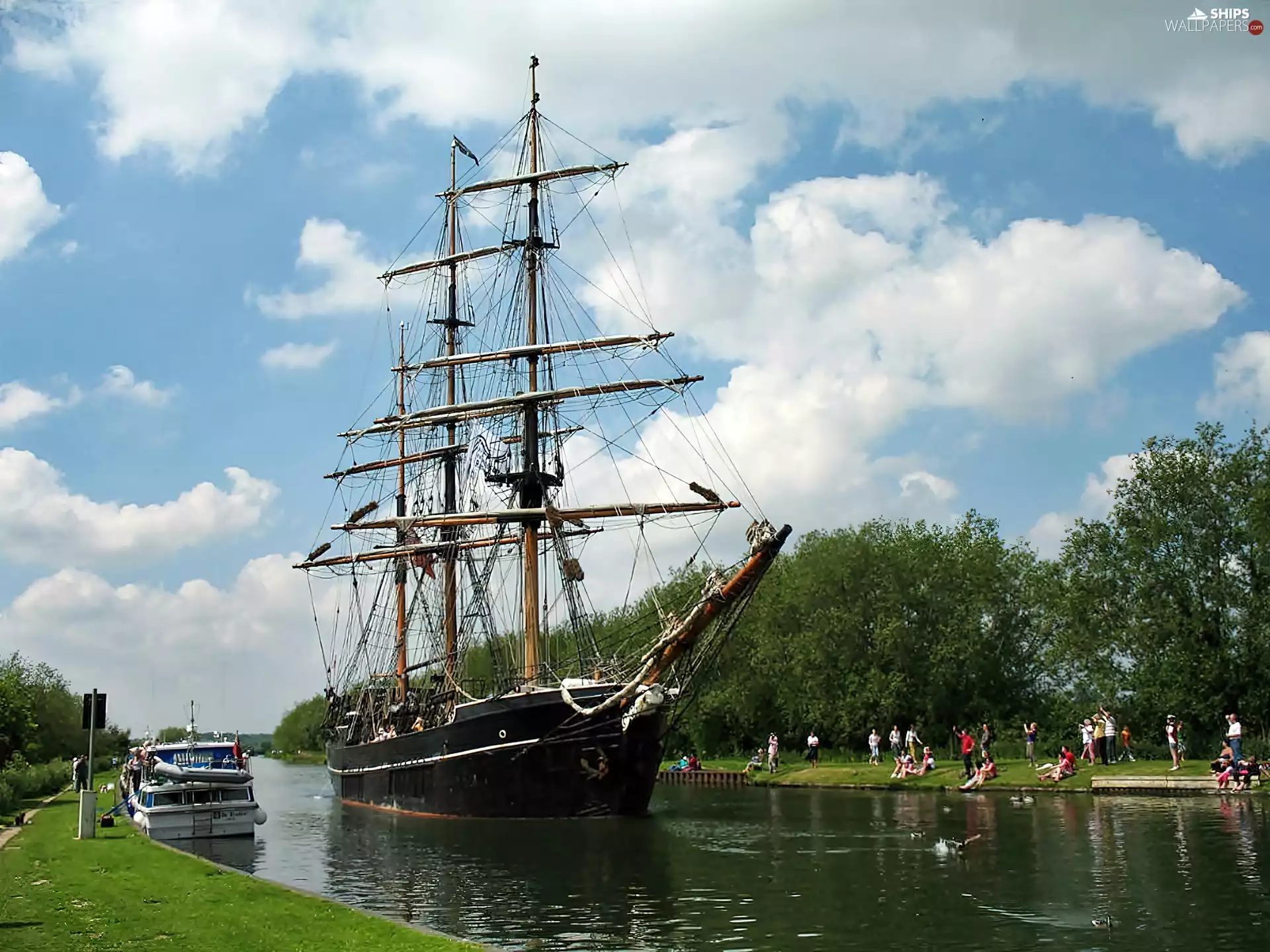sailing vessel, canal, cruise, Park, Ship, Gloucester