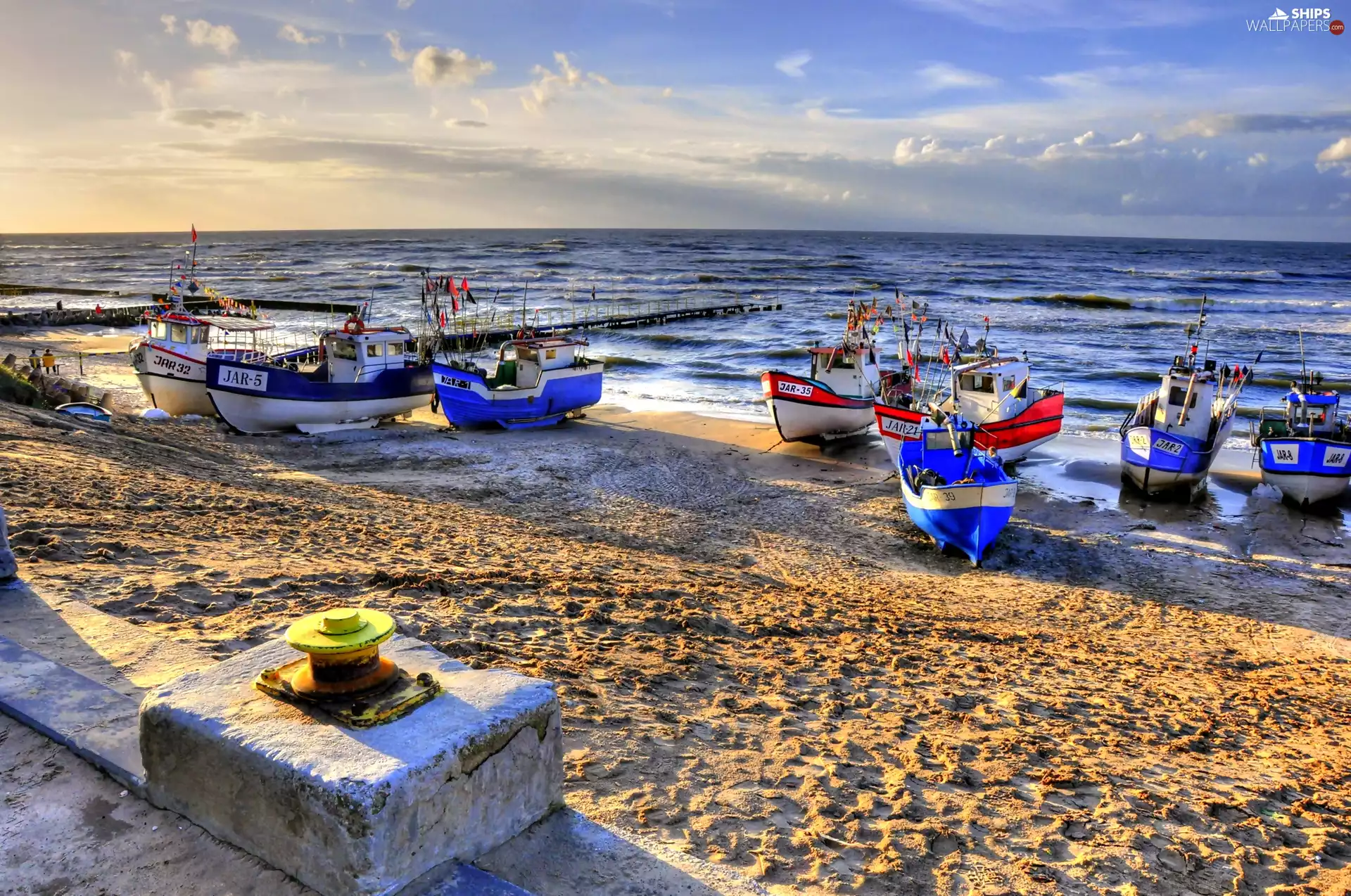 Beaches, Cutters, Jarosławiec, sea, Poland