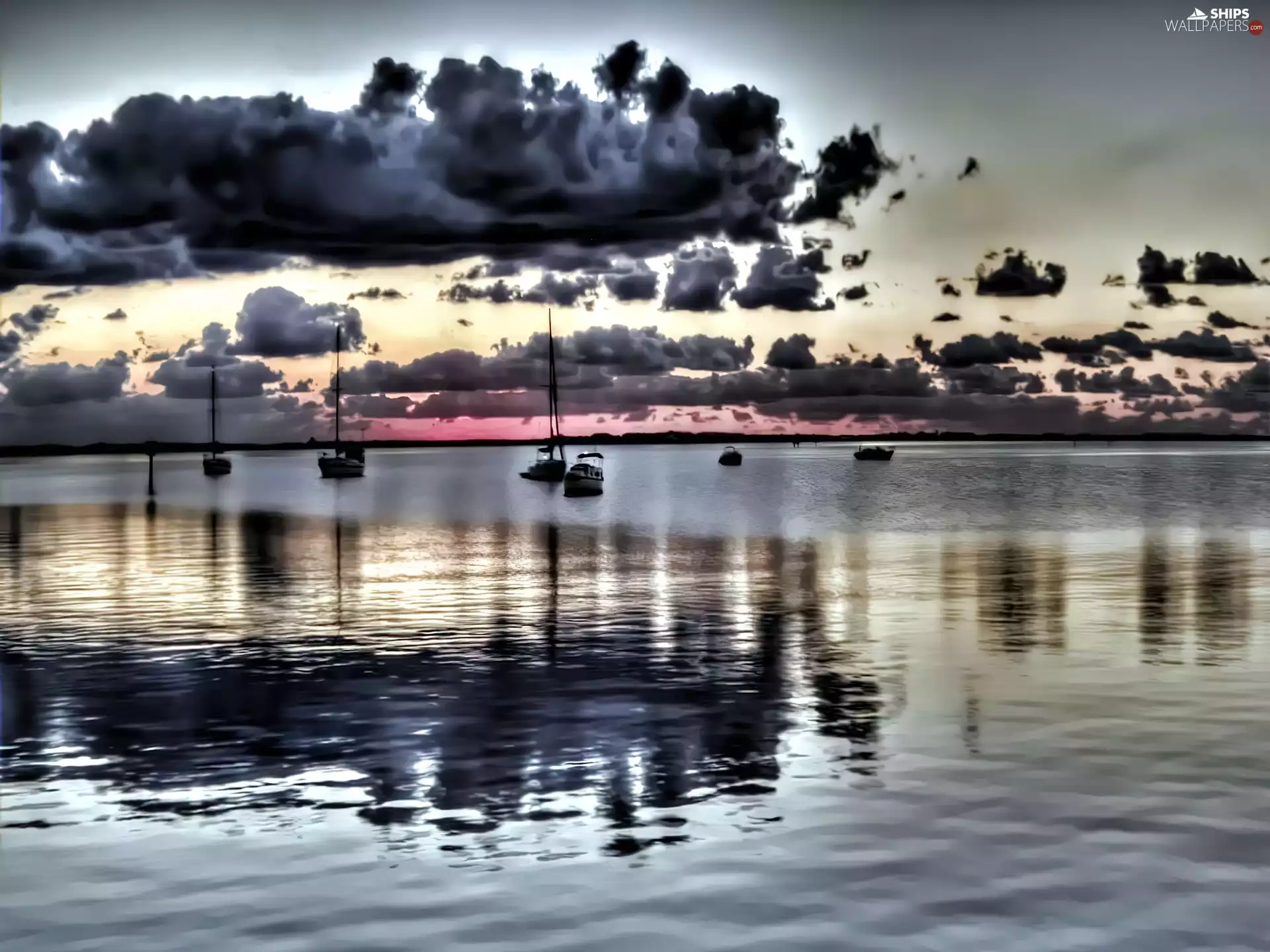 beatyfull, clouds, Gulf, dark