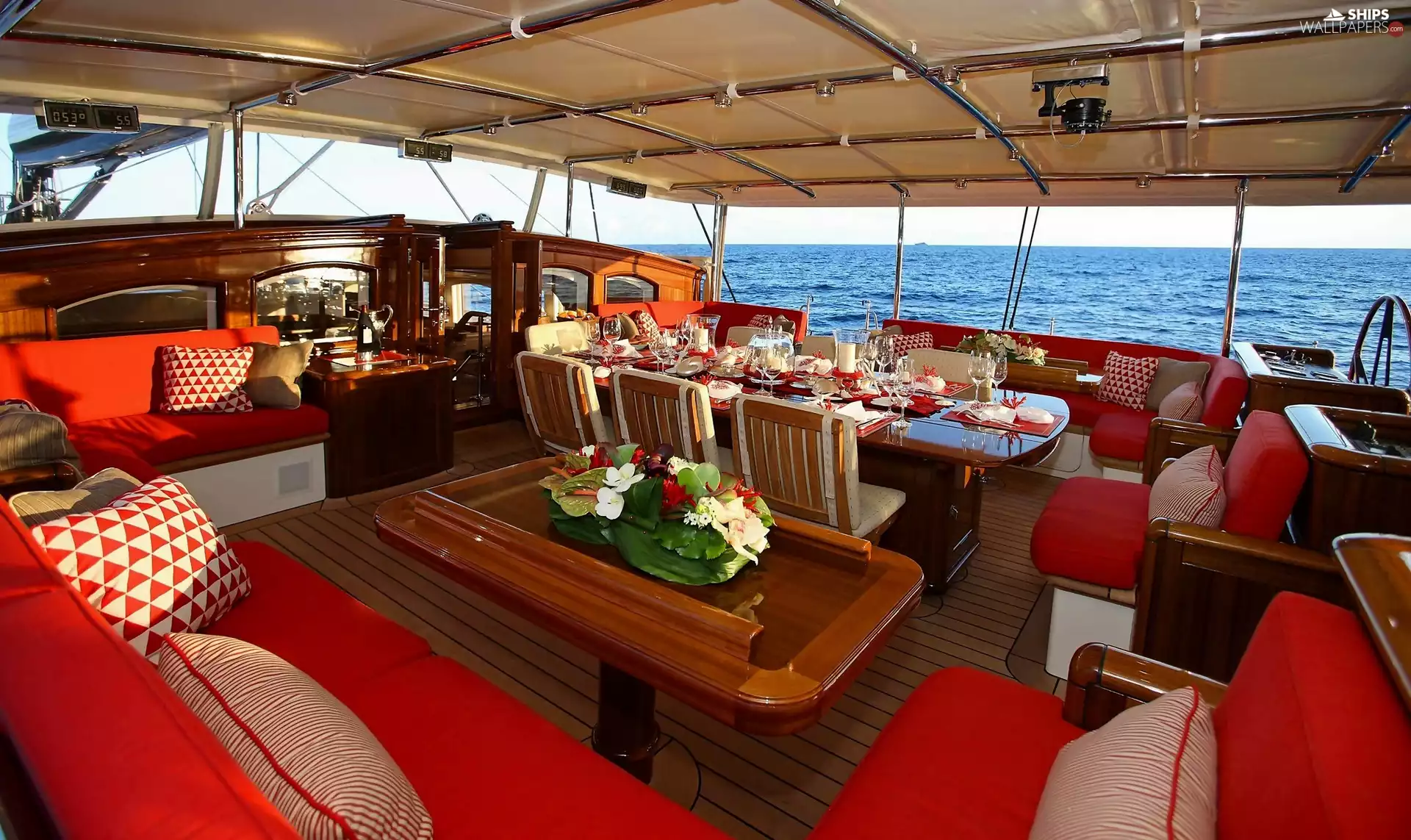 dining room, Yacht, deck
