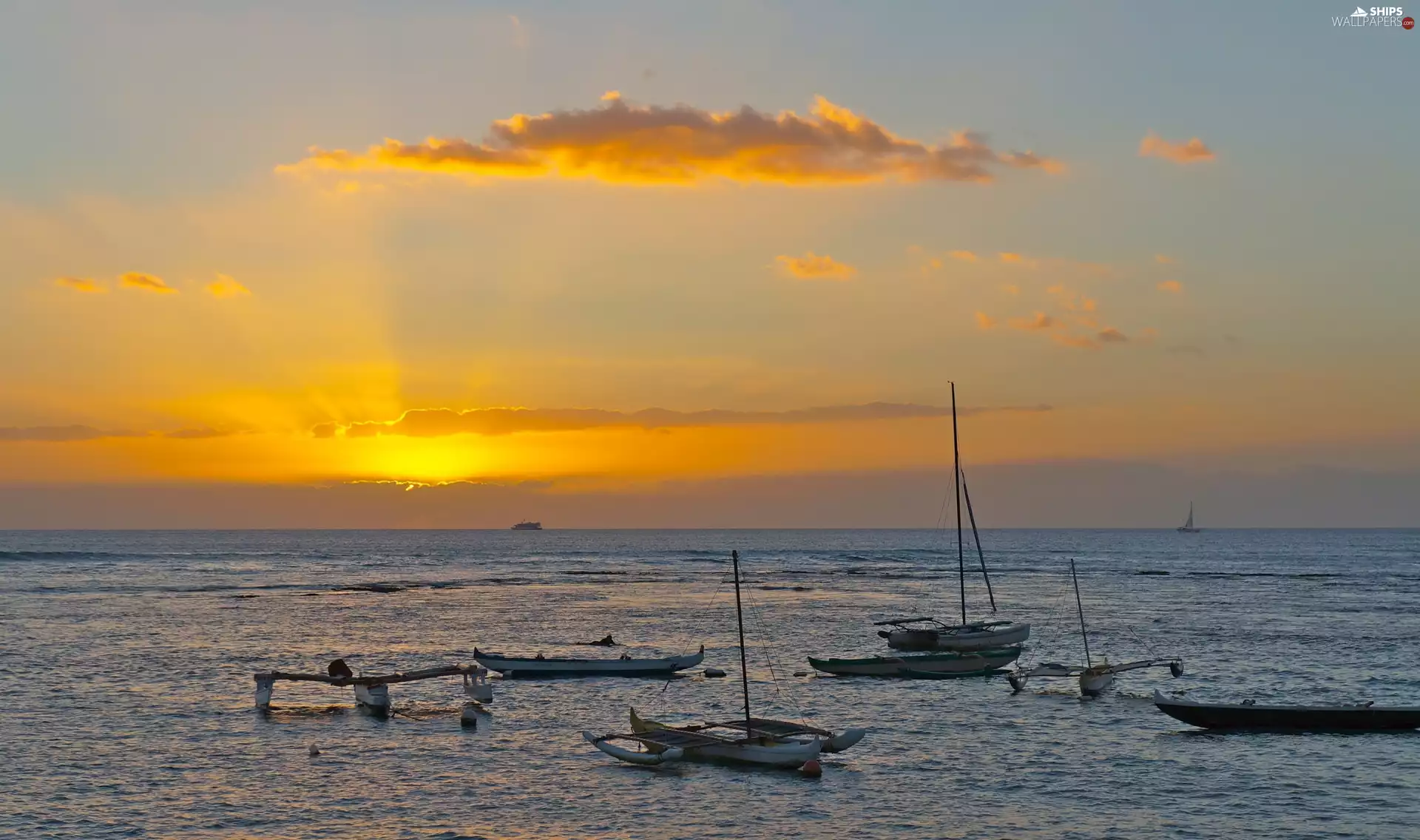 sea, sun, boats, east
