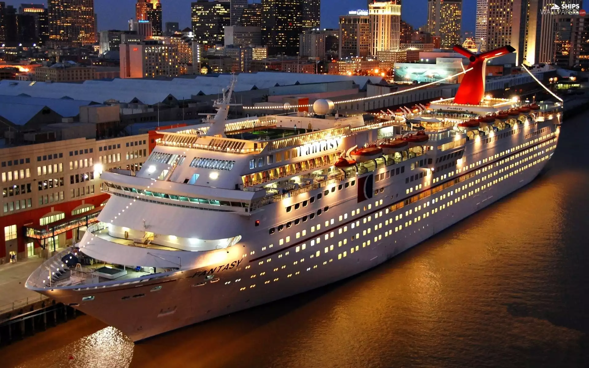 fantasy, port, Night