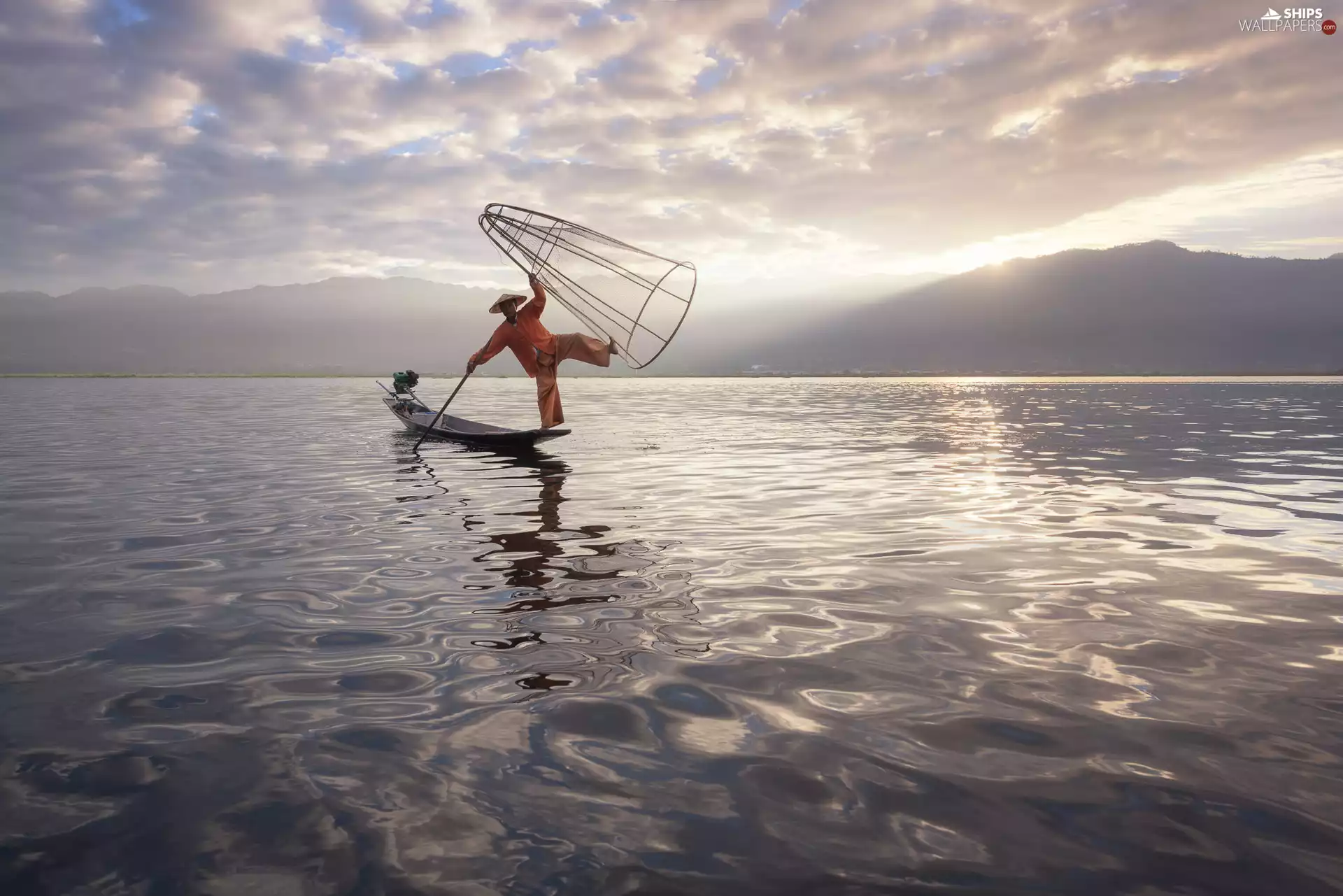 sea, net, Boat, fisherman