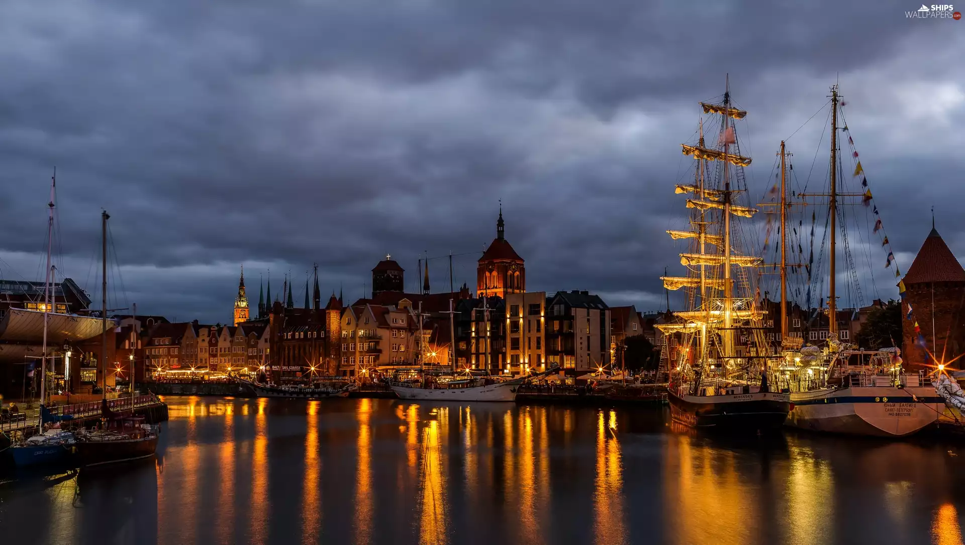 vessels, sailing vessel, Gdańsk, Poland, Fishermans Wharf
