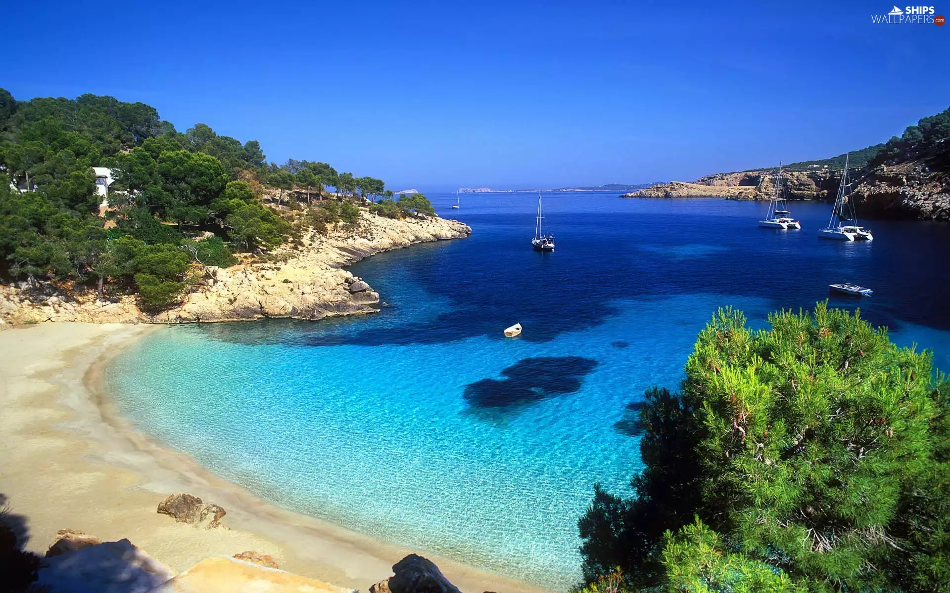 Beaches, sea, Yacht, Gulf