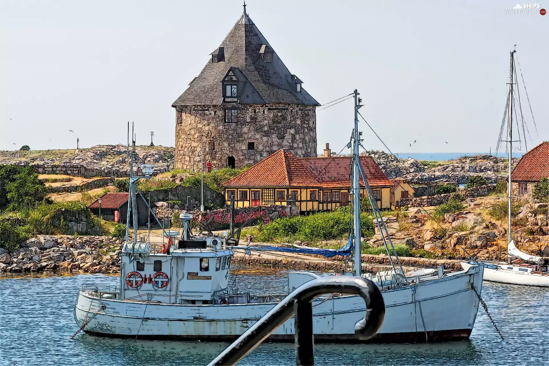 Coast, smack, fishing, Harbour