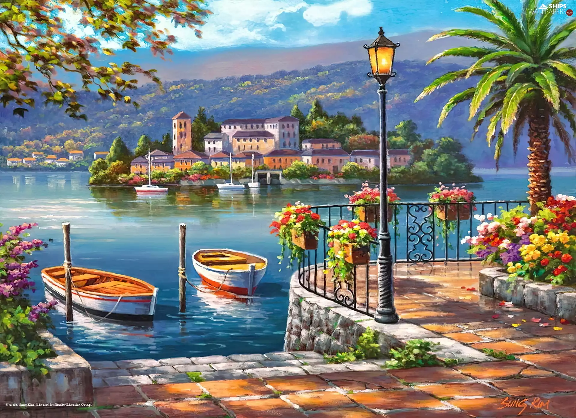 Houses, boats, Islet