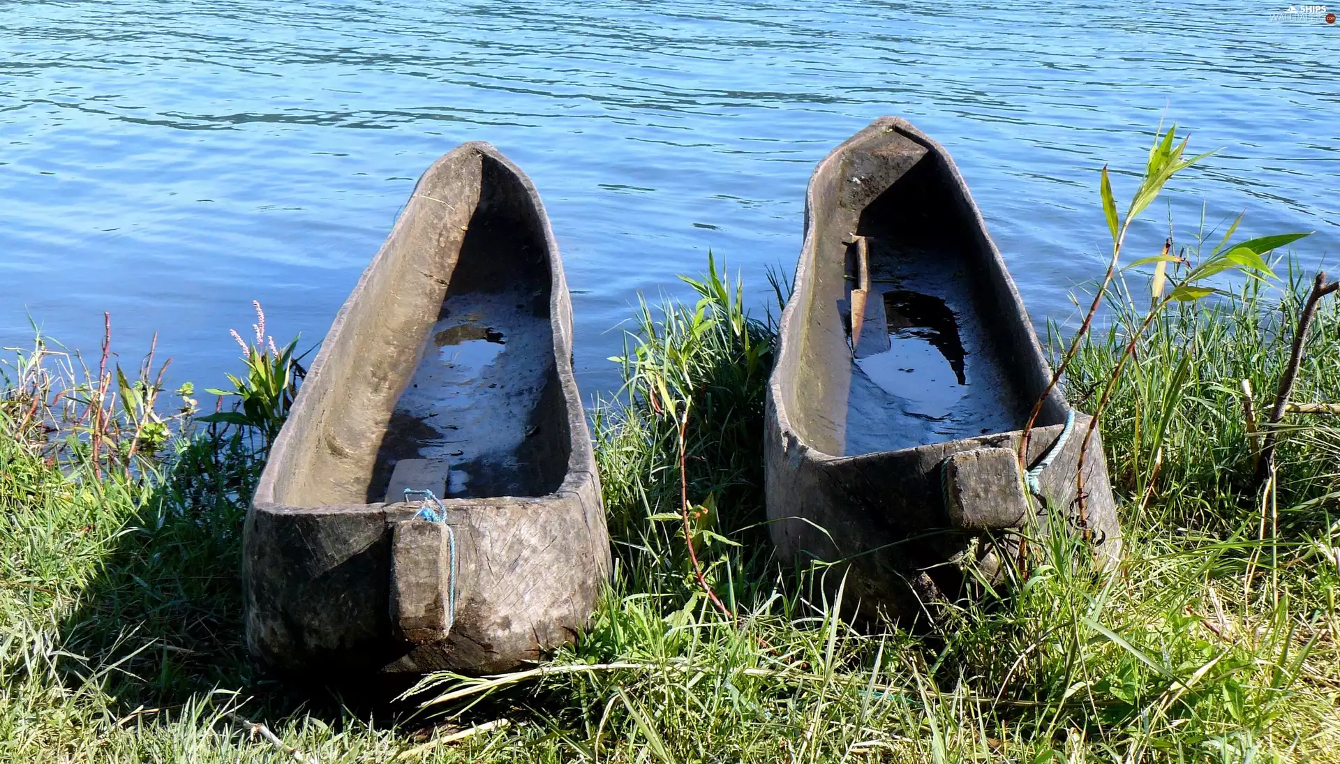 Bali, indonesia, boats, grass, lake