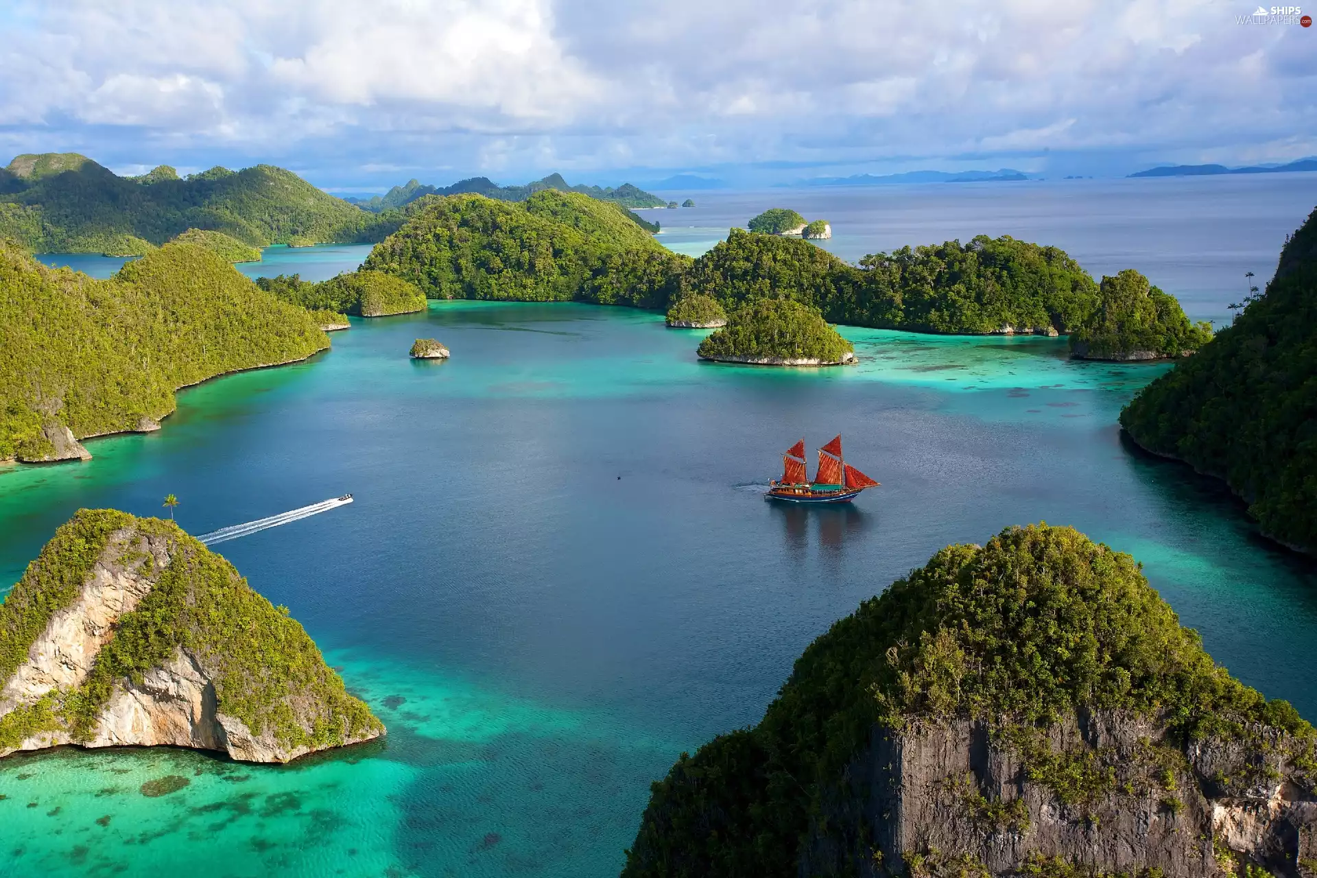 sea, Islands, indonesia, sailing vessel