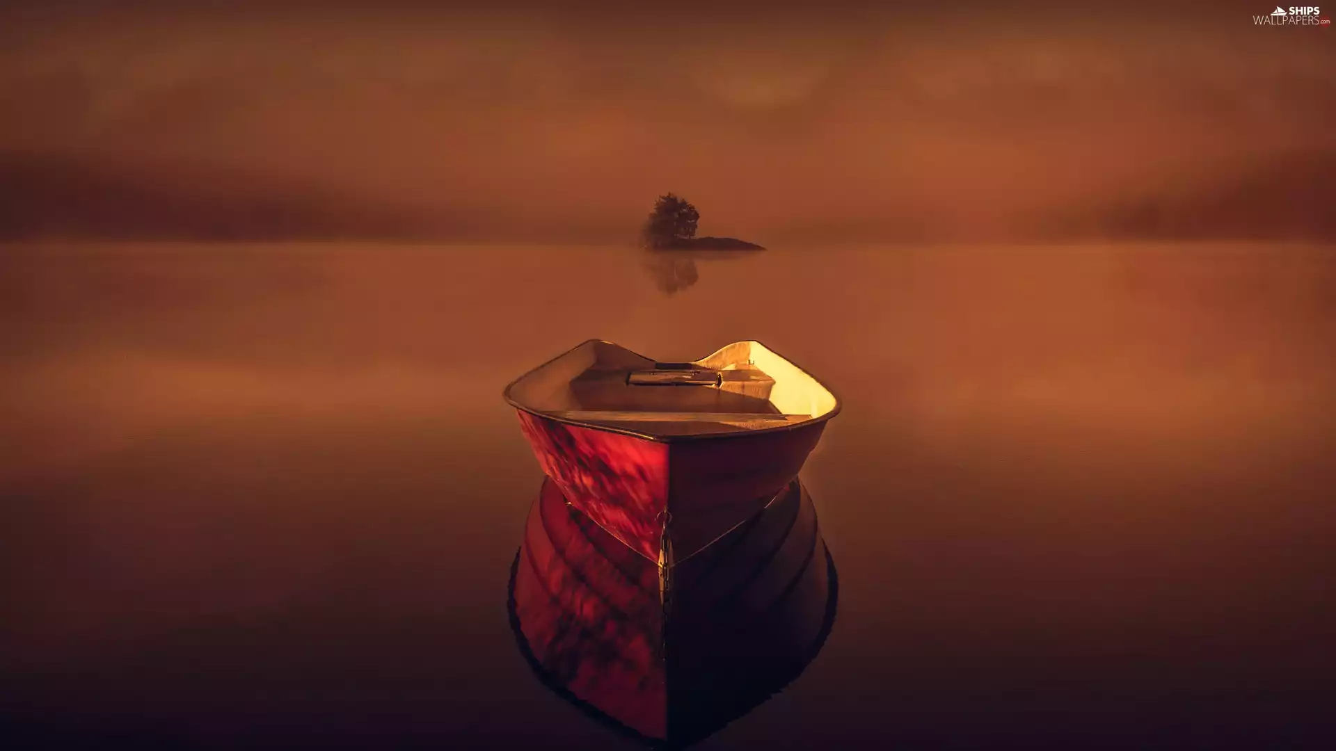 Boat, trees, viewes, Islet