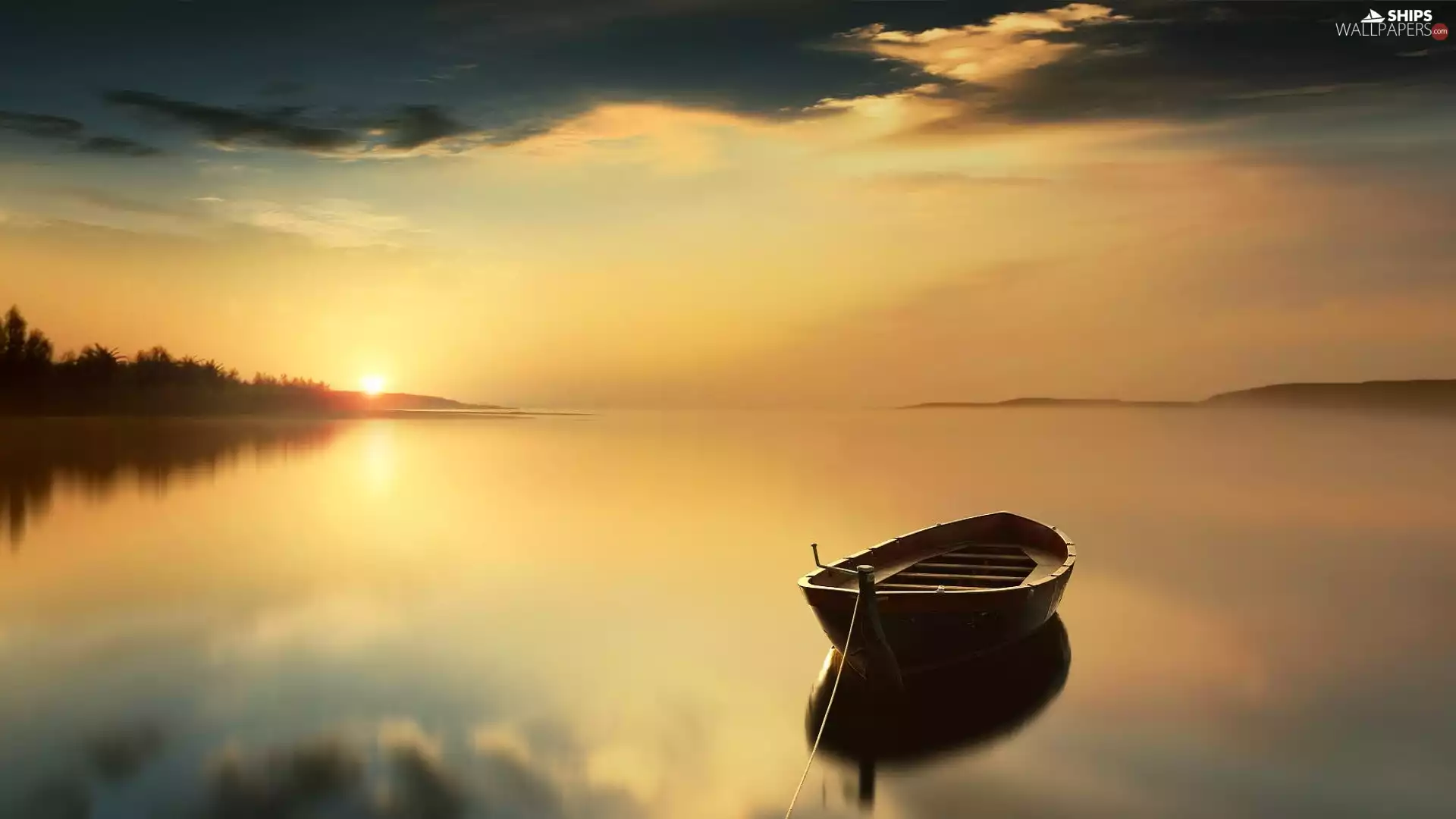 Boat, Great Sunsets, lake