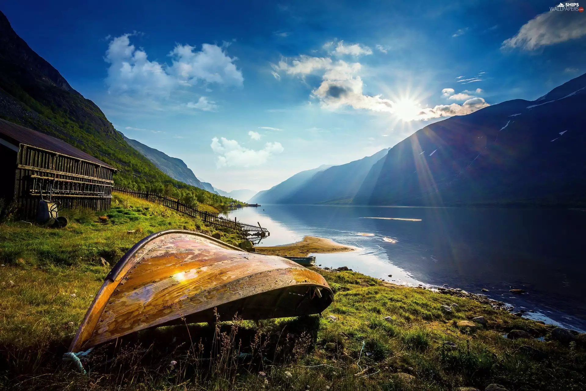 Jotunheimen Mountains, Norway, coast, bath-tub, Lake Gjende, Jotunheimen National Park