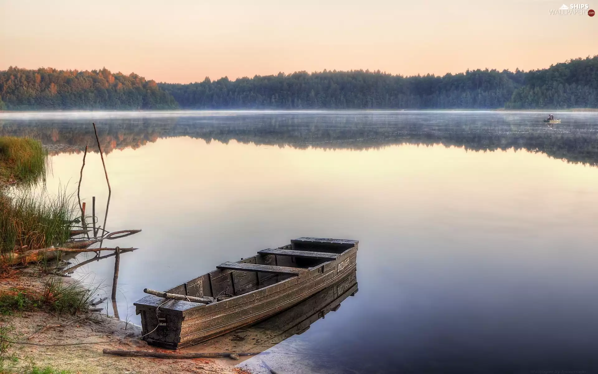 Fog, Lake Piaseczno, bath-tub