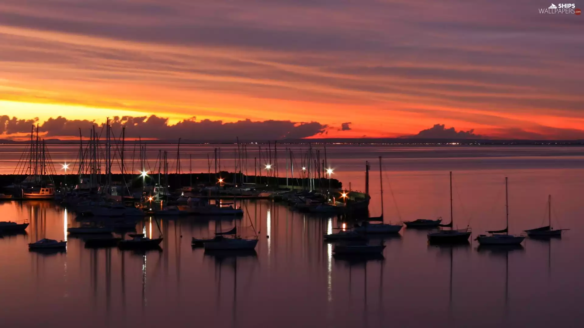 Marina, Yachts, Dusk, moored