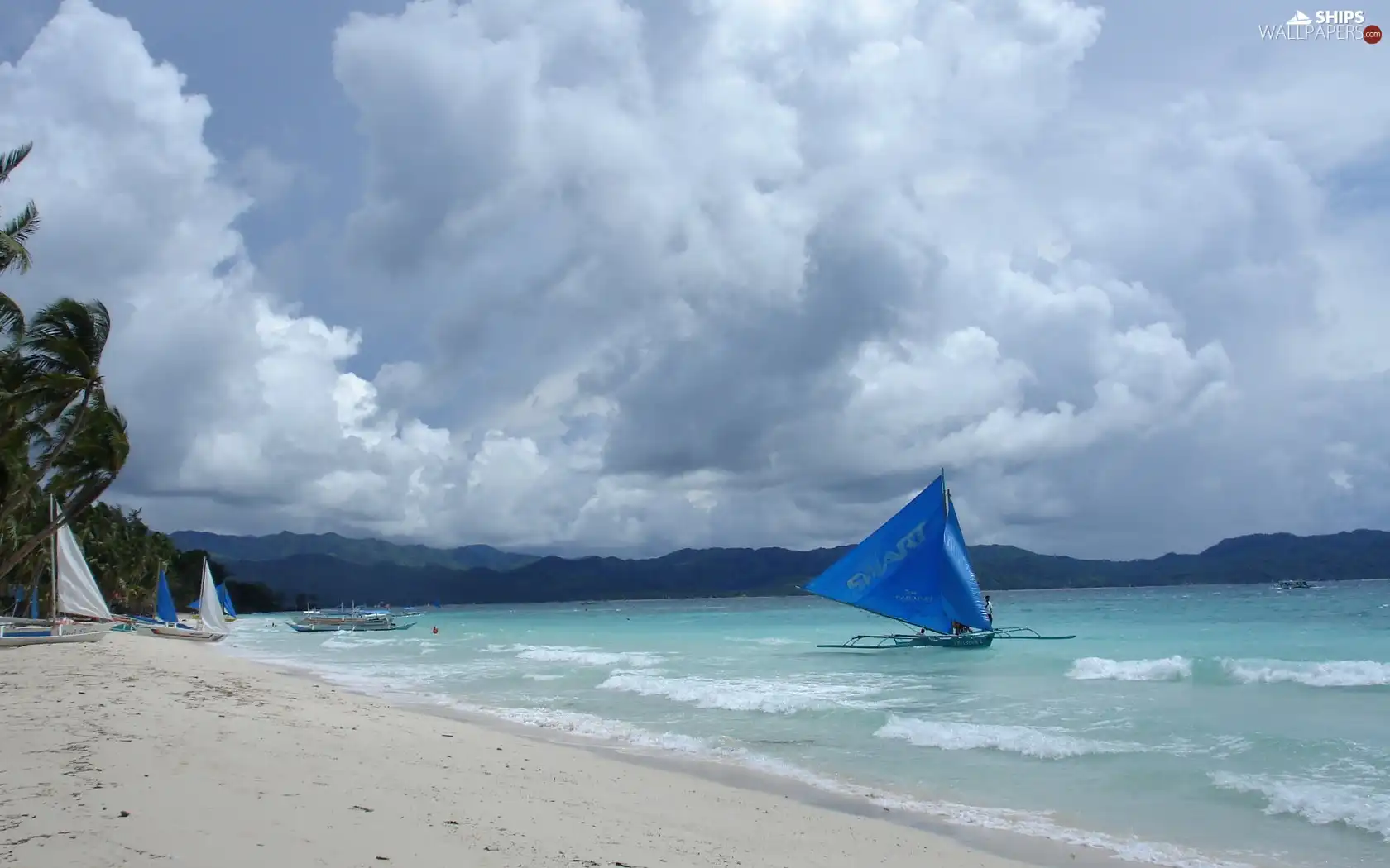 sea, Boats, Mountains, Beaches