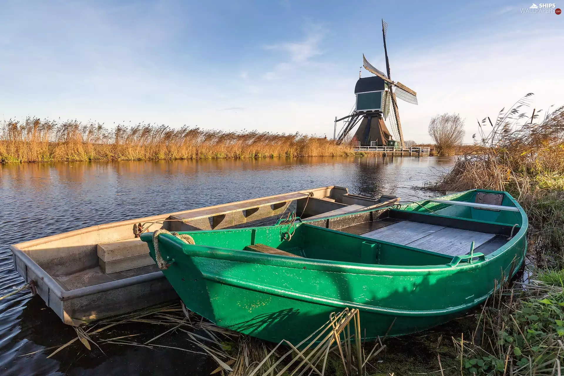 Netherlands, Windmill, boats