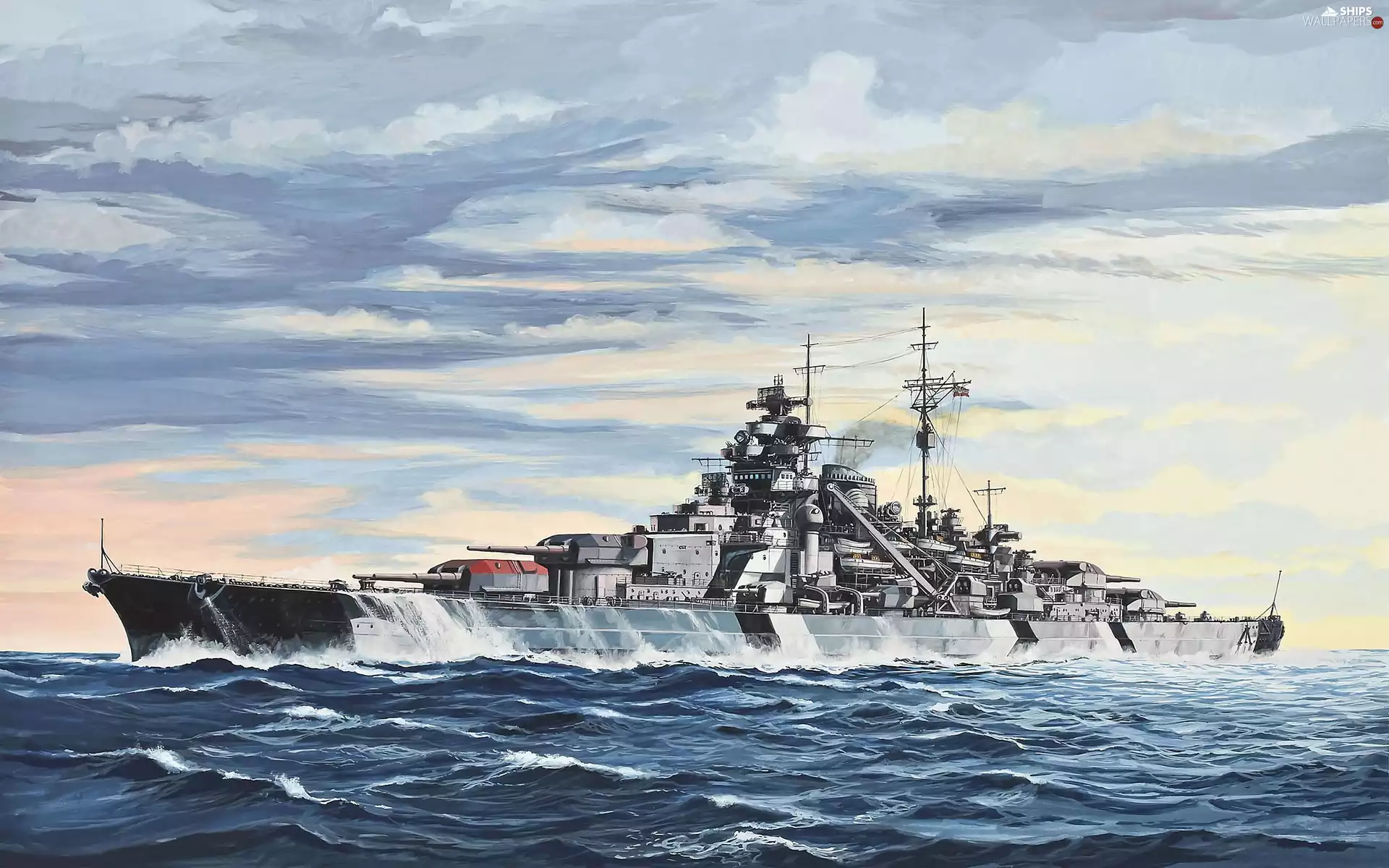 war, warship, sea, Ocean, Ship, Bismarck