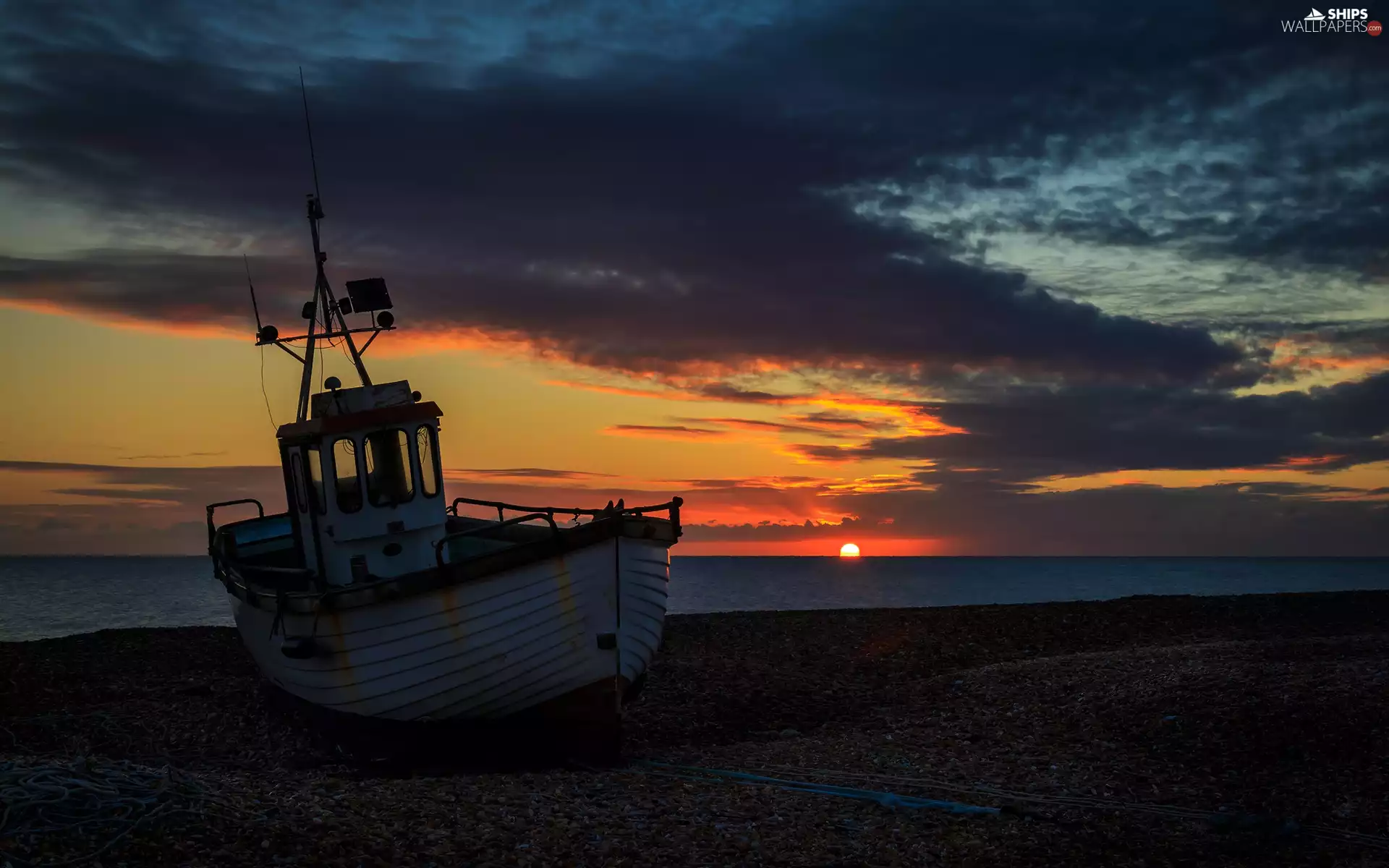 Kent County, England, English Channel, Sunrise, bath-tub, Coast, Old, Fishing, sea