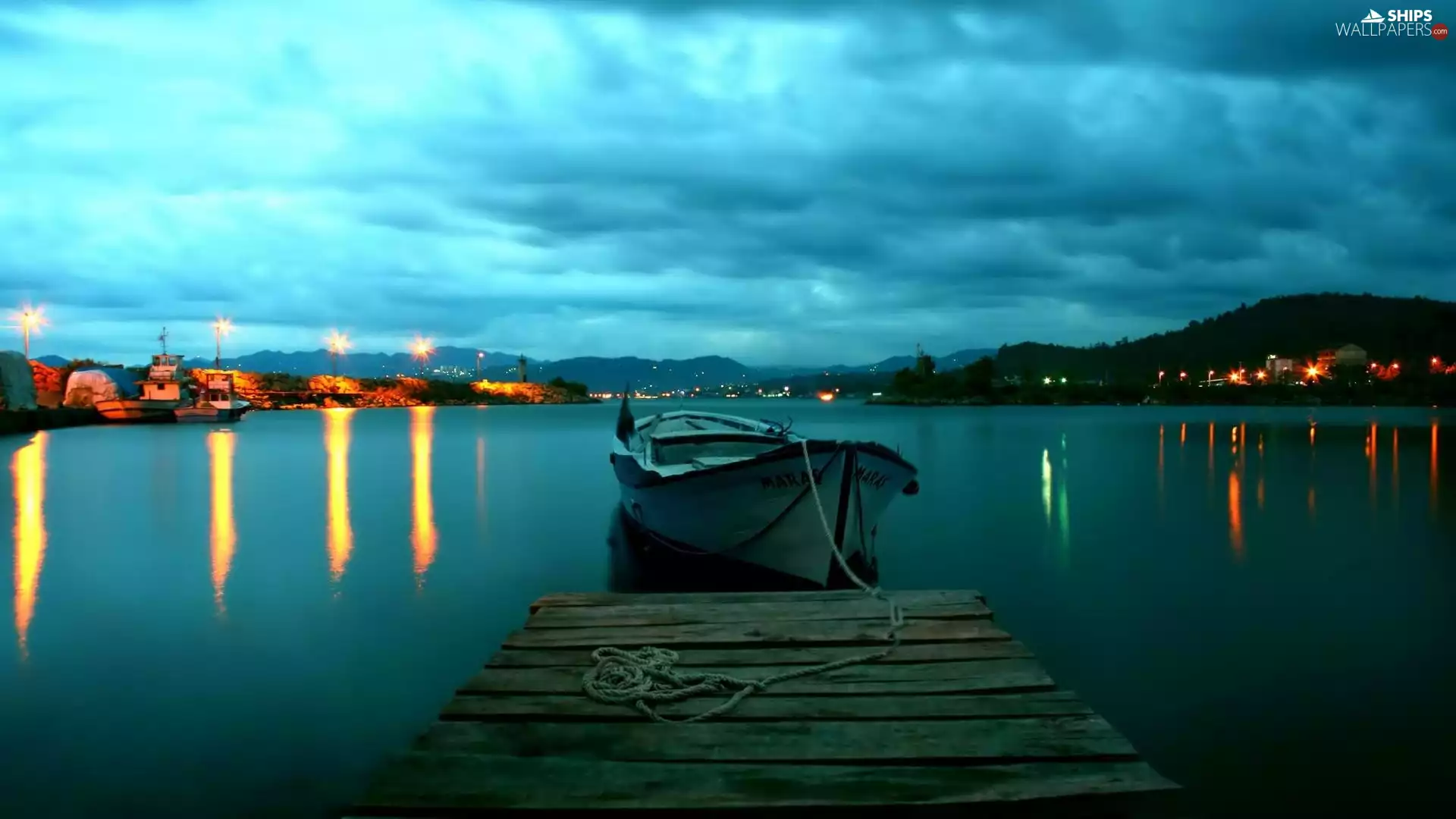 Platform, lake, Boat