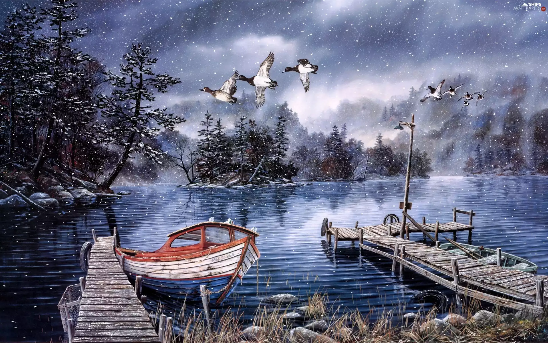 picture, Ken Zylla, Platform, Boat, lake