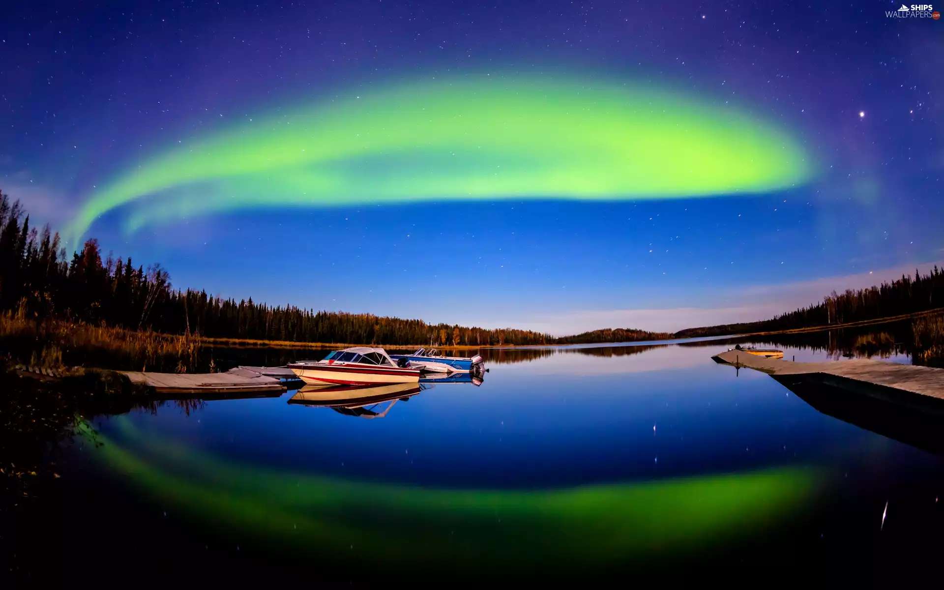 dawn, lake, reflection, Polaris