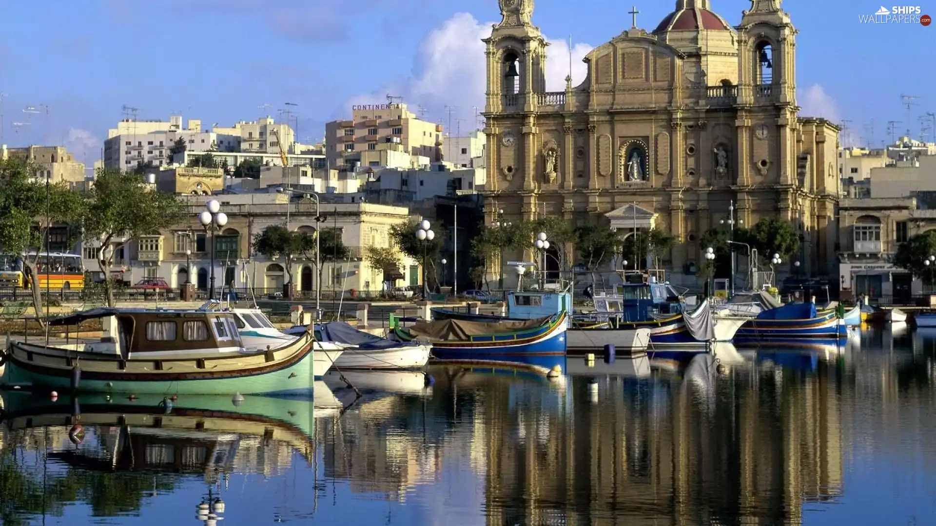 Houses, boats, Malta, port