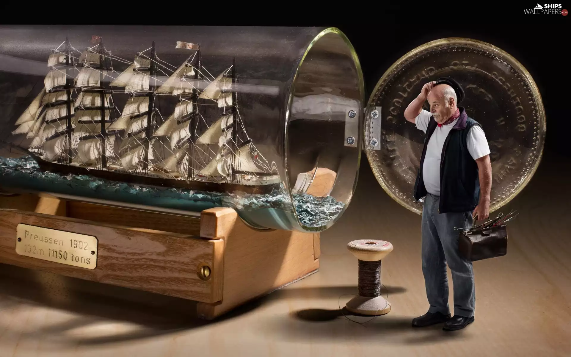 sailing vessel, Bottle, Rafandynka