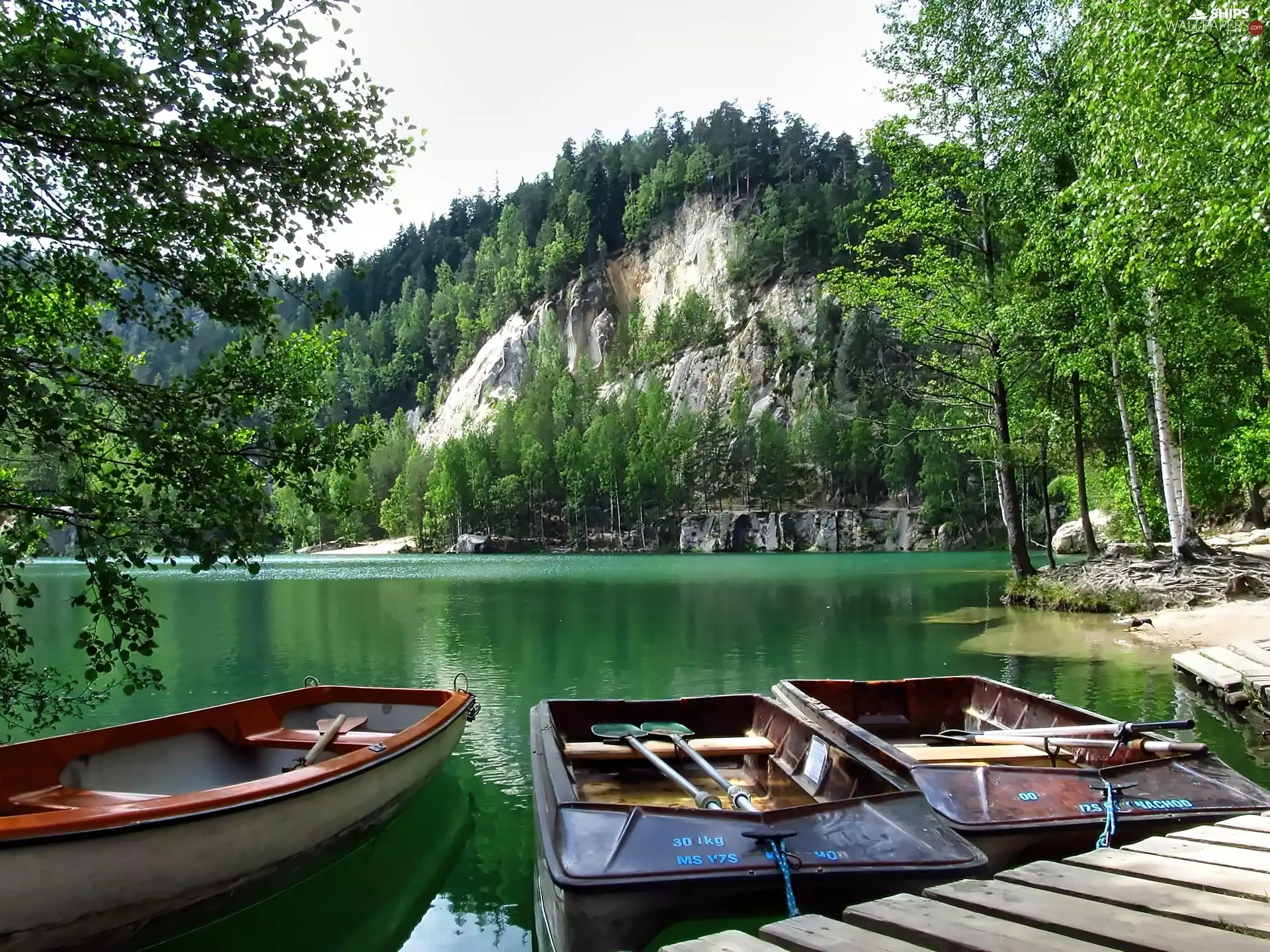 lake, emerald, Adrspach, Rock City, Czech Republic