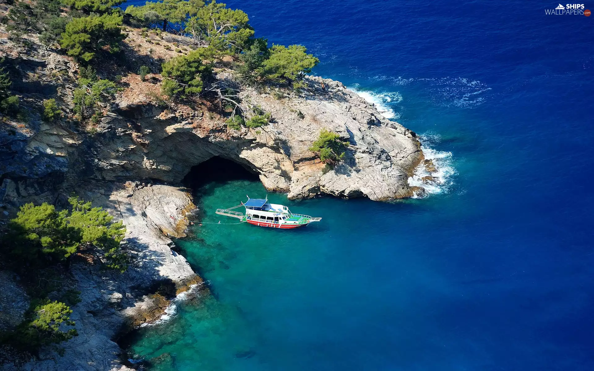 Oludeniz, Turkey, Mediterranean, rocks, Yacht, Gulf