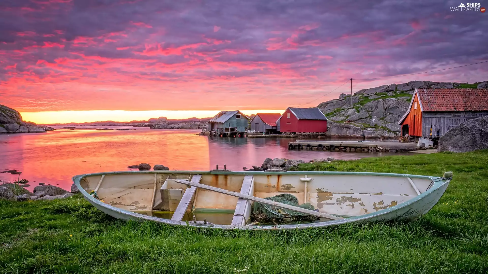Norway, Houses, Boat, Rogaland