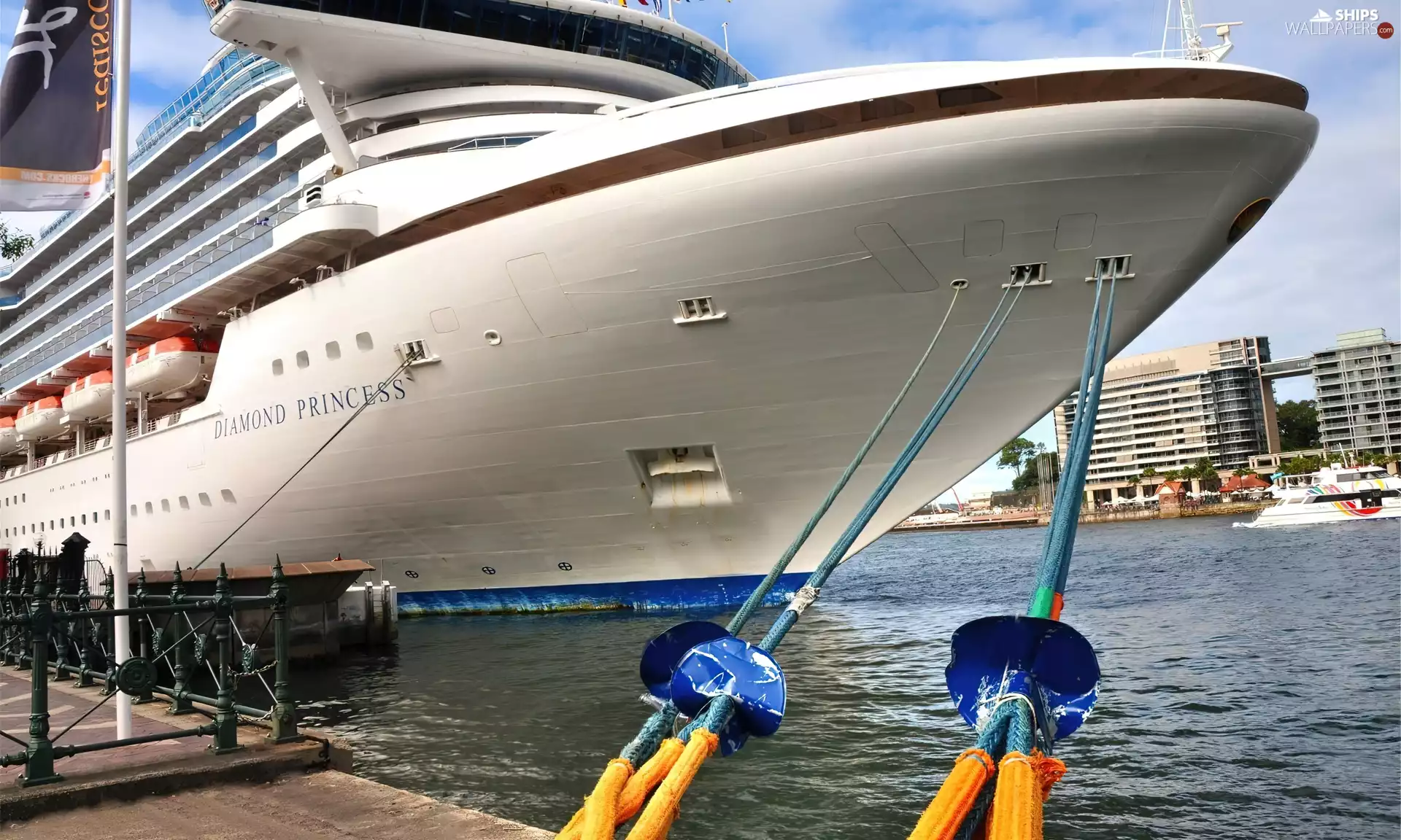sea, ropes, passenger, Harbour, Ship