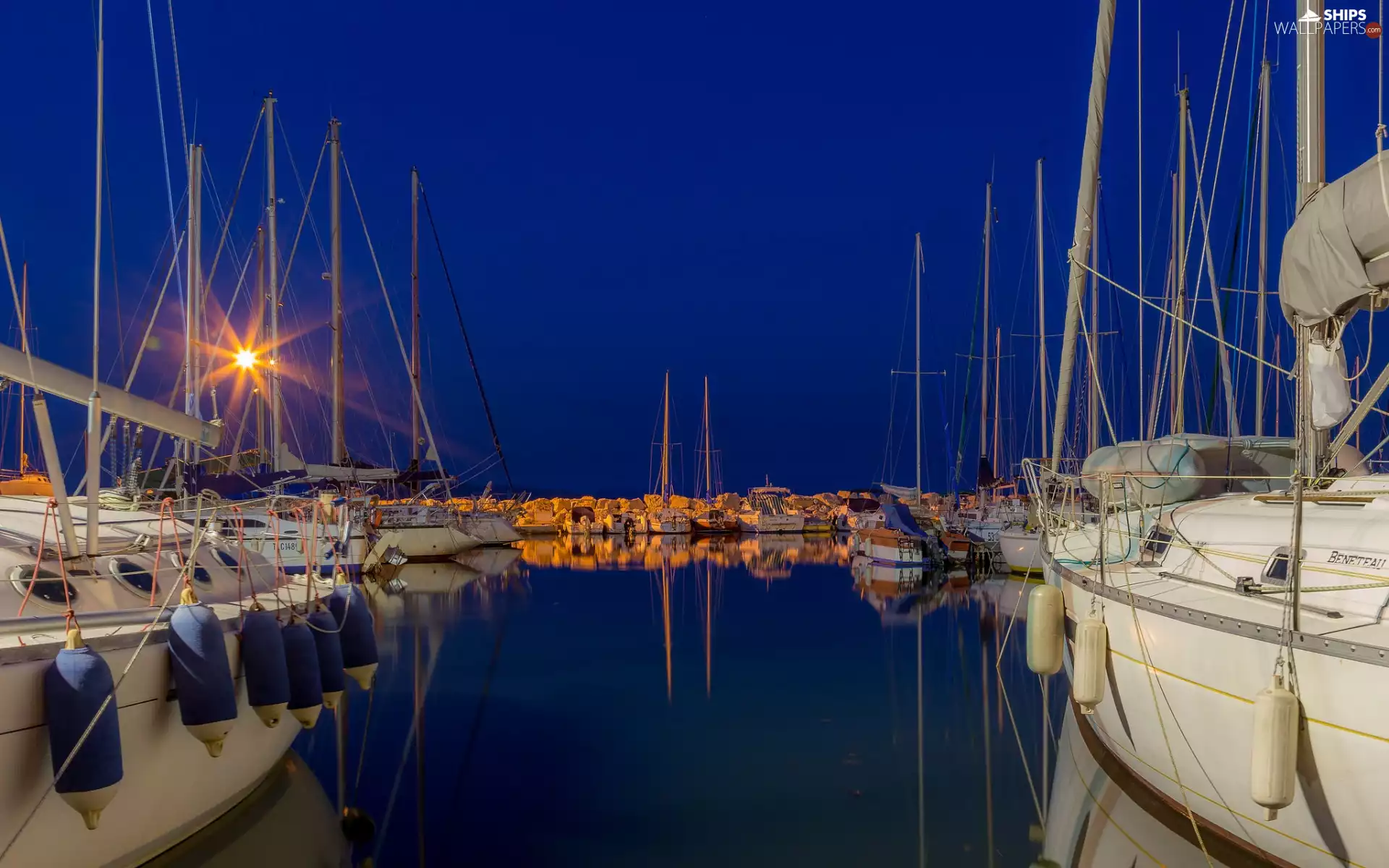 Great Sunsets, Night, Sailboats, port, Yachts
