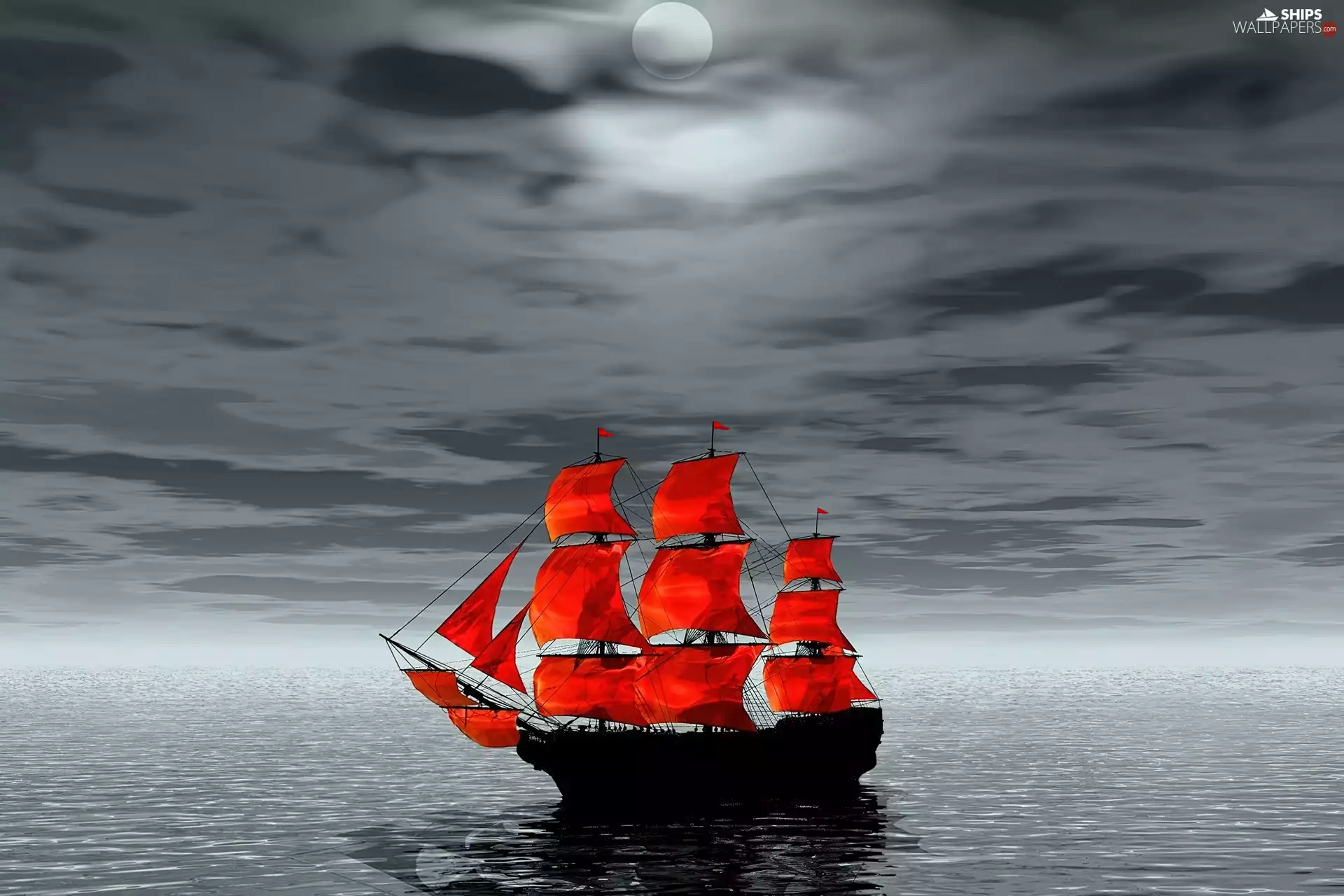 sailing vessel, sea