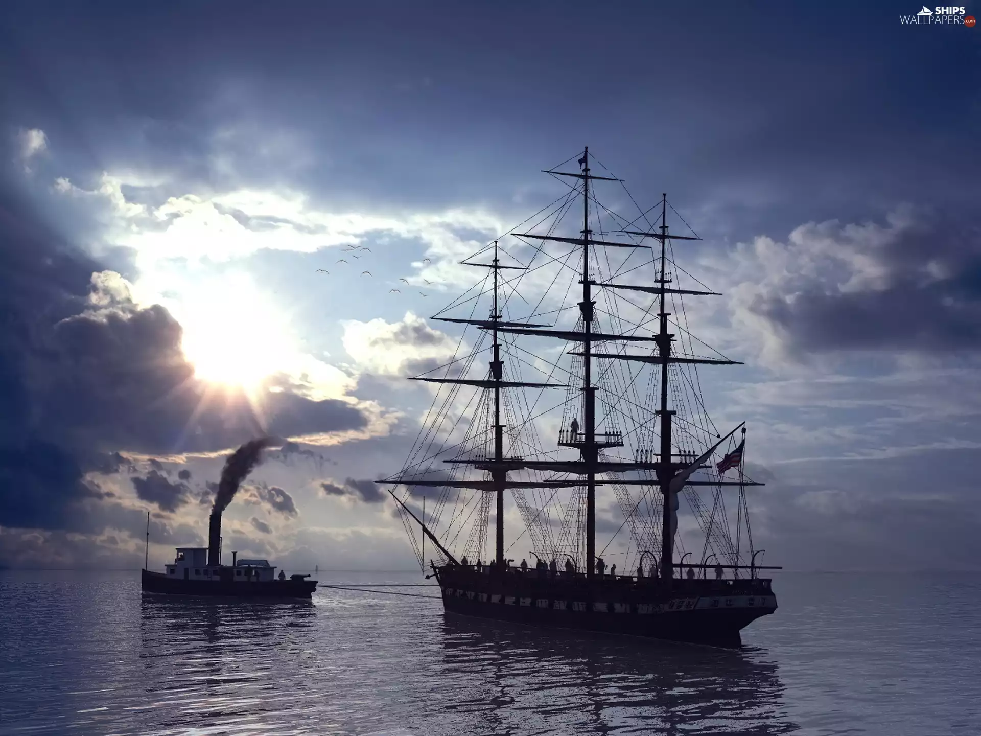 sailing vessel, steamship