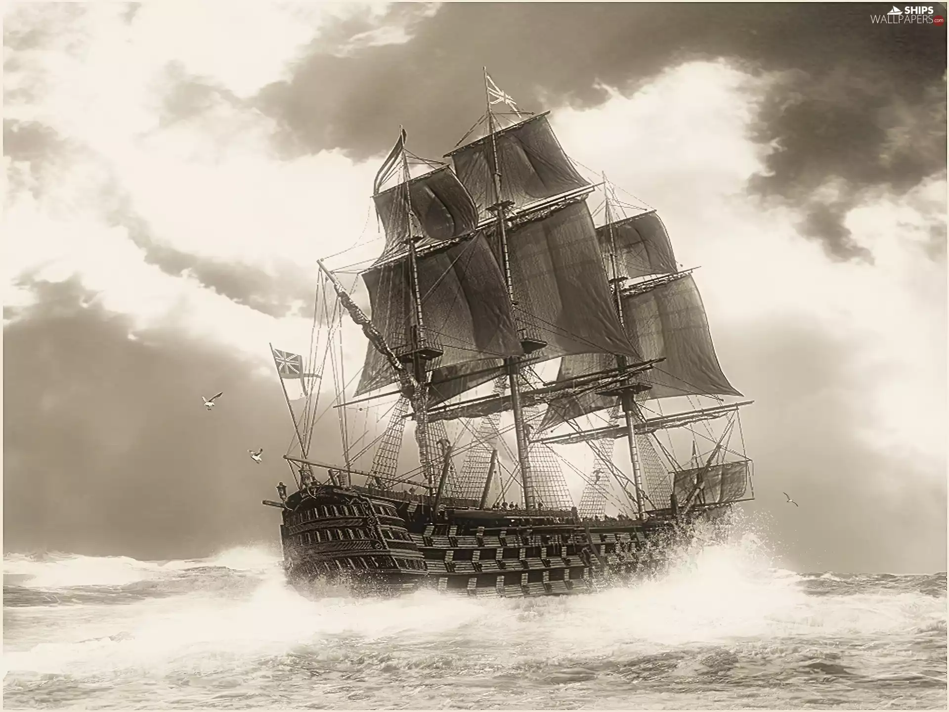 sailing vessel, Storm